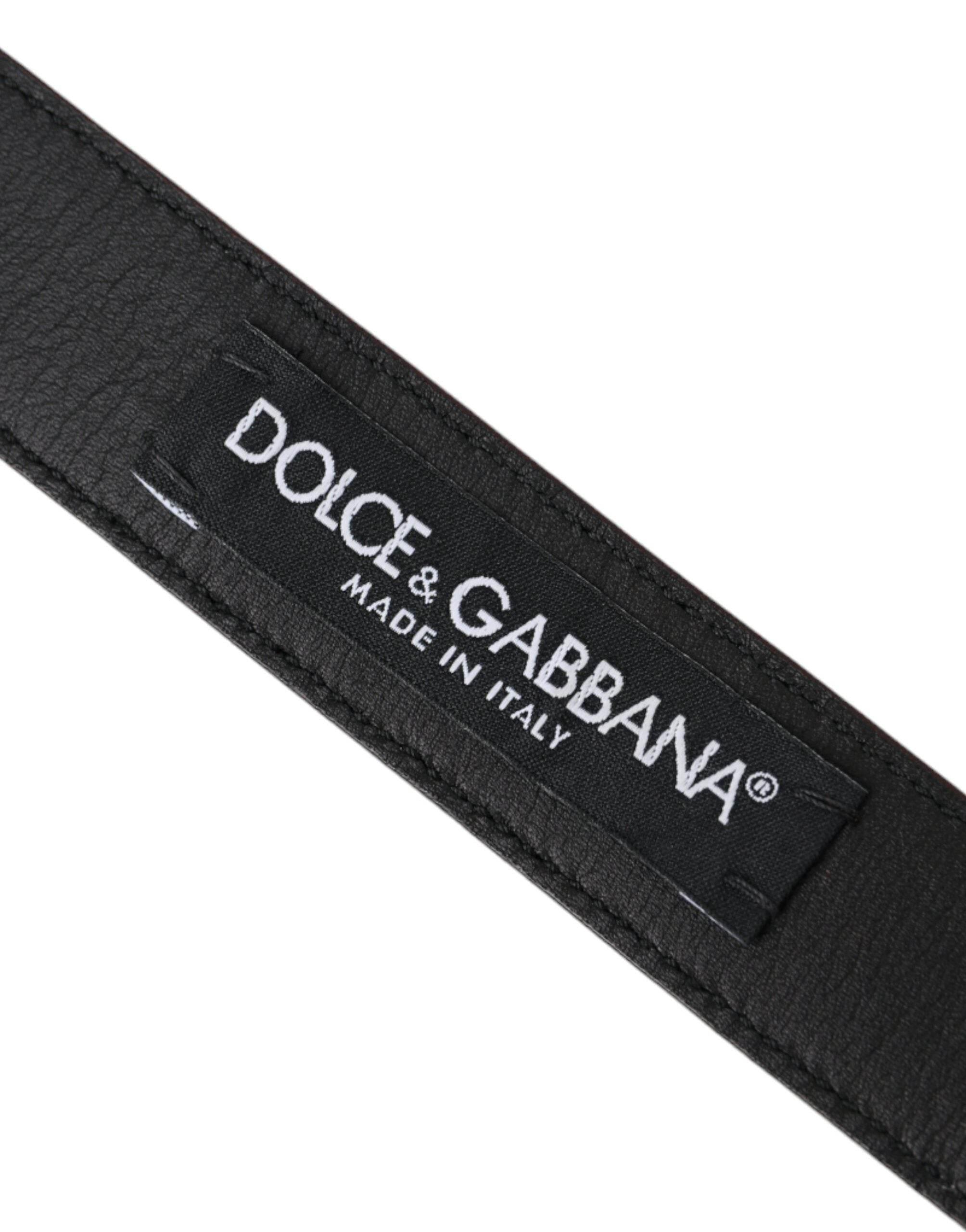 Dolce & Gabbana Brown Leather Silver Metal Buckle Belt Men - Hilstor