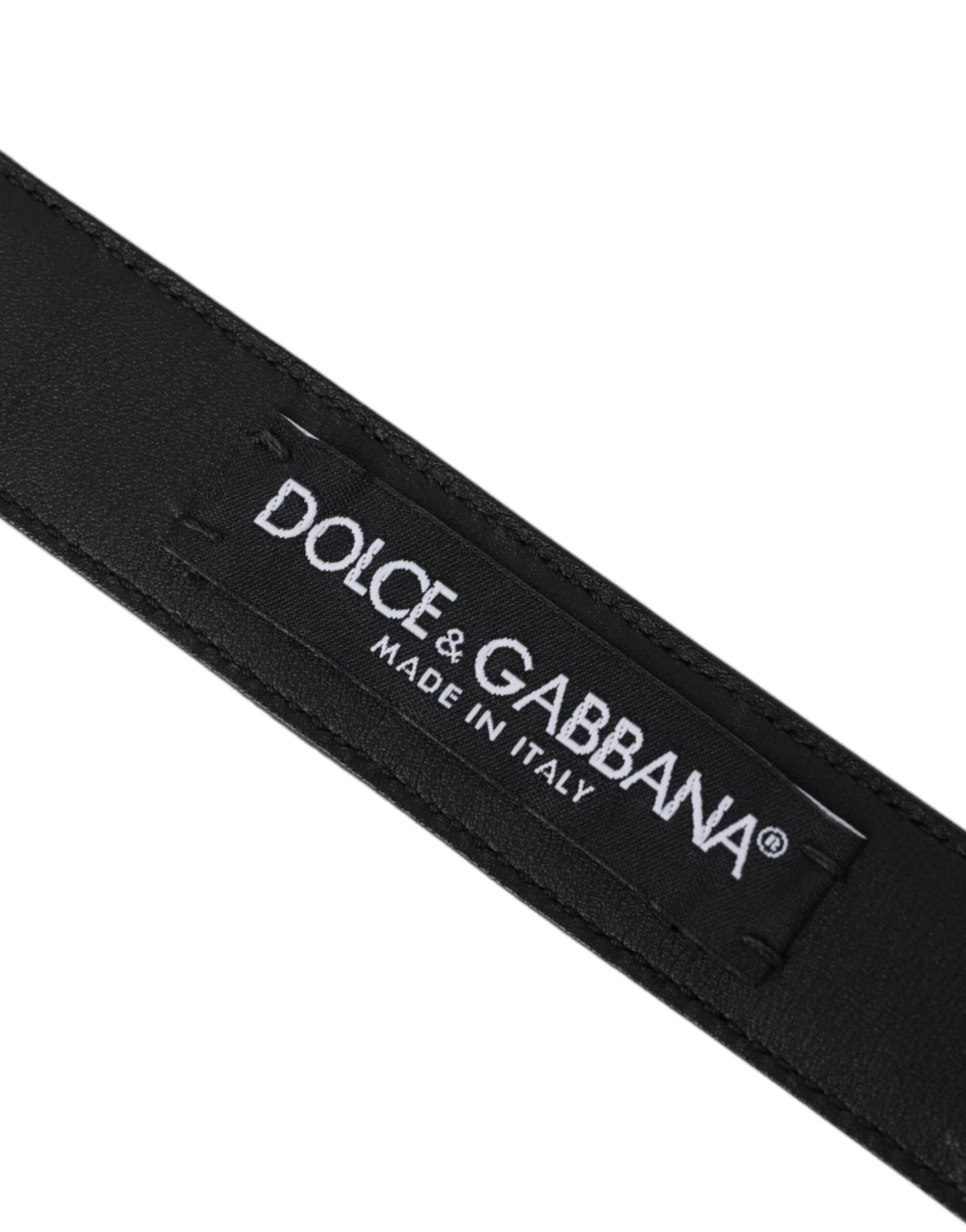 Dolce & Gabbana Dark Brown Perforated Leather Metal Buckle Belt Men - Hilstor