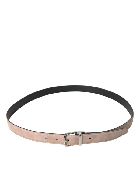 Dolce & Gabbana Beige Suede Leather Silver Buckle Belt Men - Hilstor