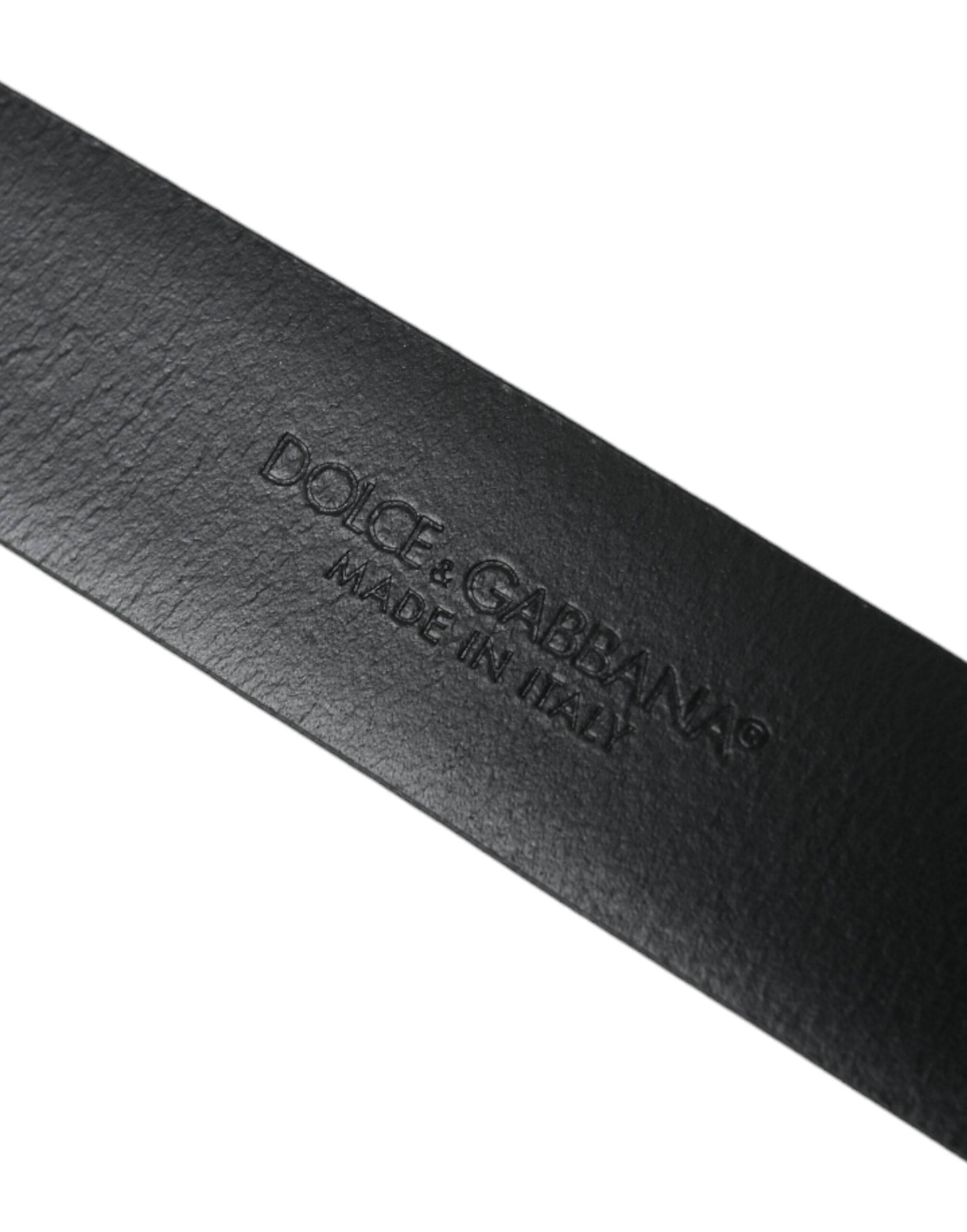 Dolce & Gabbana Blue Calf Leather Gold Metal Buckle Belt Men - Hilstor