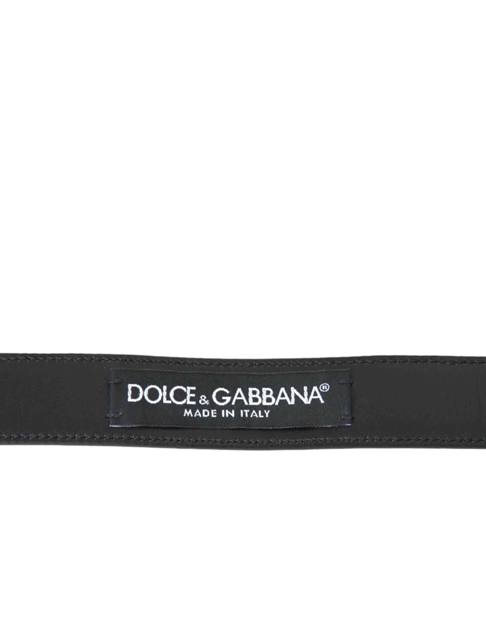 Dolce & Gabbana Red Leather Silver Metal Buckle Belt Men - Hilstor