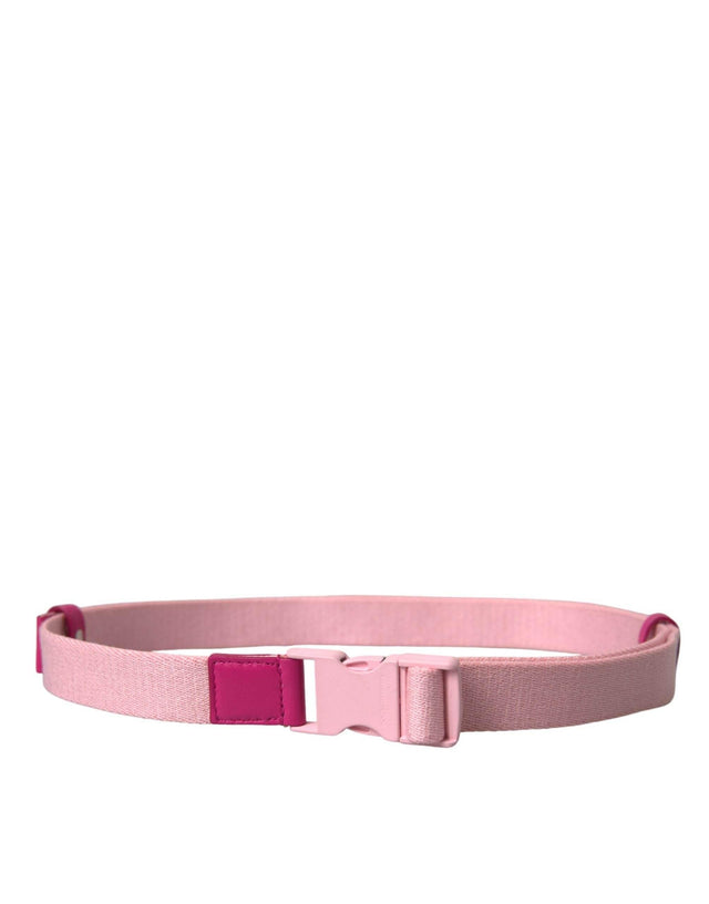 Dolce & Gabbana Pink Canvas Stretch Plastic Buckle Women Belt - Hilstor