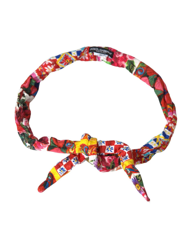 Dolce & Gabbana Multicolor Carretto Print Waist Belt - Hilstor