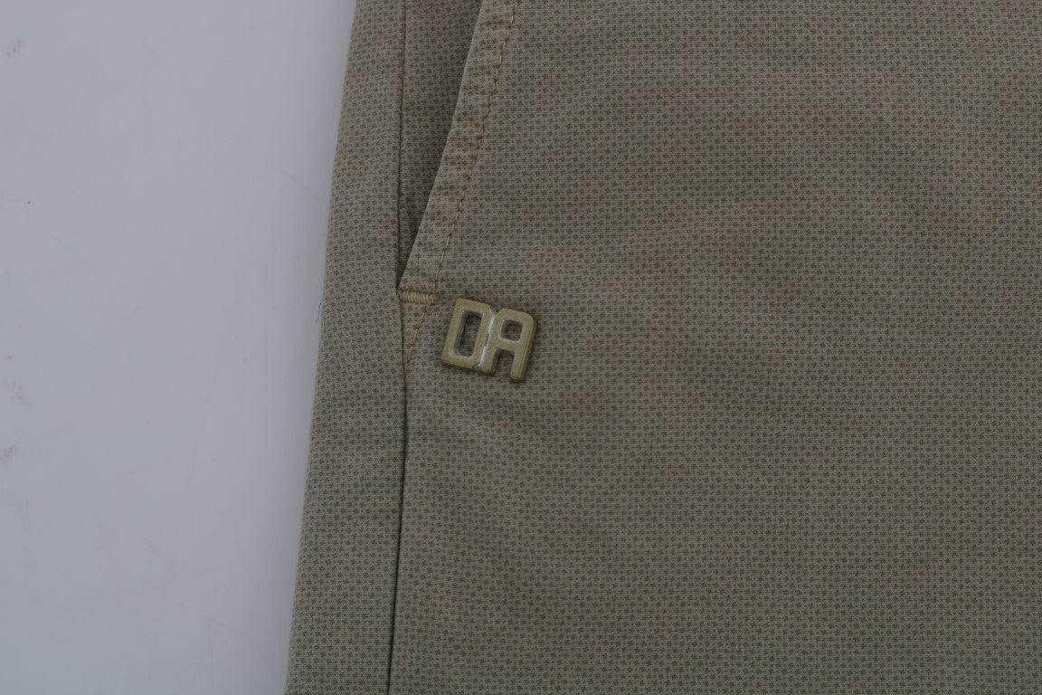 Daniele Alessandrini Beige Cotton Stretch Slim Fit Chinos - Hilstor