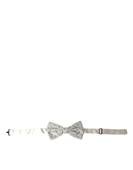 Dolce & Gabbana White Black Polka Dot Polyester Bow Tie Men - Hilstor