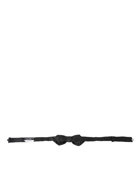 Dolce & Gabbana Black Silk Adjustable Neck Men Bow Tie - Hilstor
