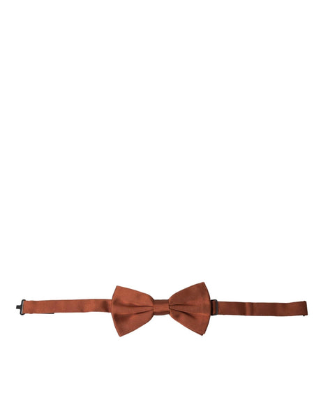 Dolce & Gabbana Brown Silk Adjustable Neck Men Bow Tie - Hilstor