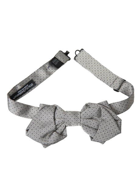 Dolce & Gabbana Gray Silk Adjustable Neck Men Bow Tie - Hilstor