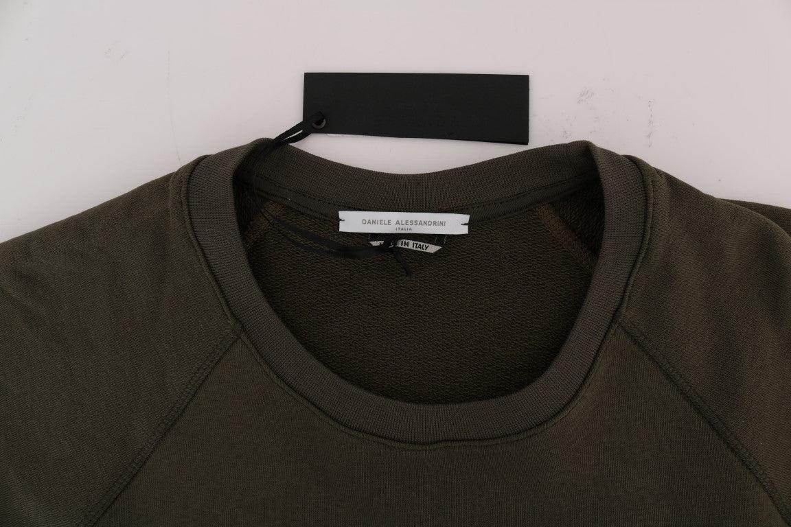 Daniele Alessandrini Green Crewneck Cotton Sweater - Hilstor