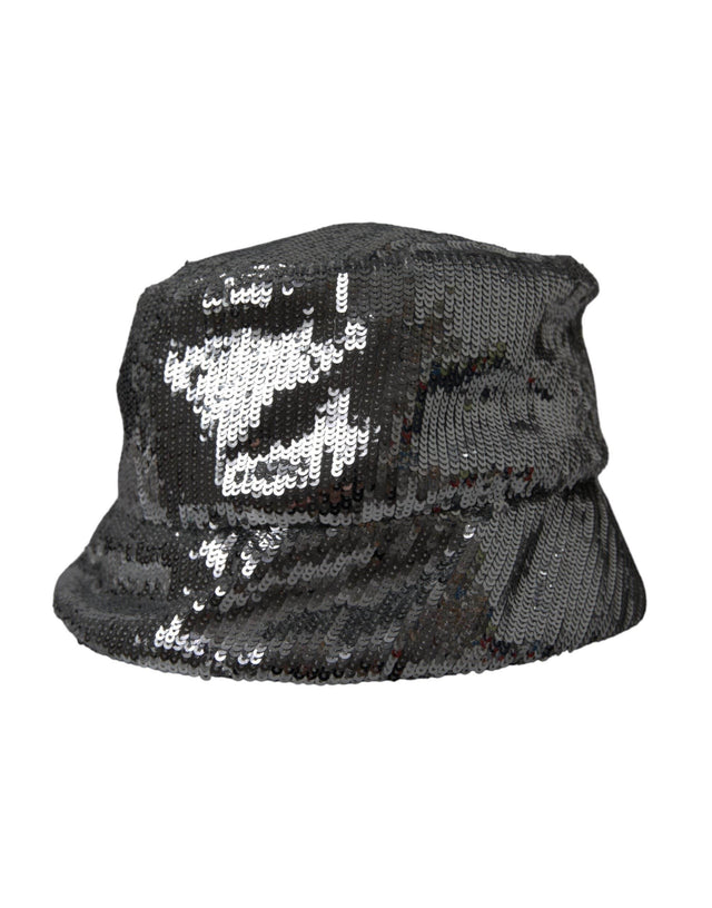 Dolce & Gabbana Silver Sequined Nylon Bucket Hat Men - Hilstor