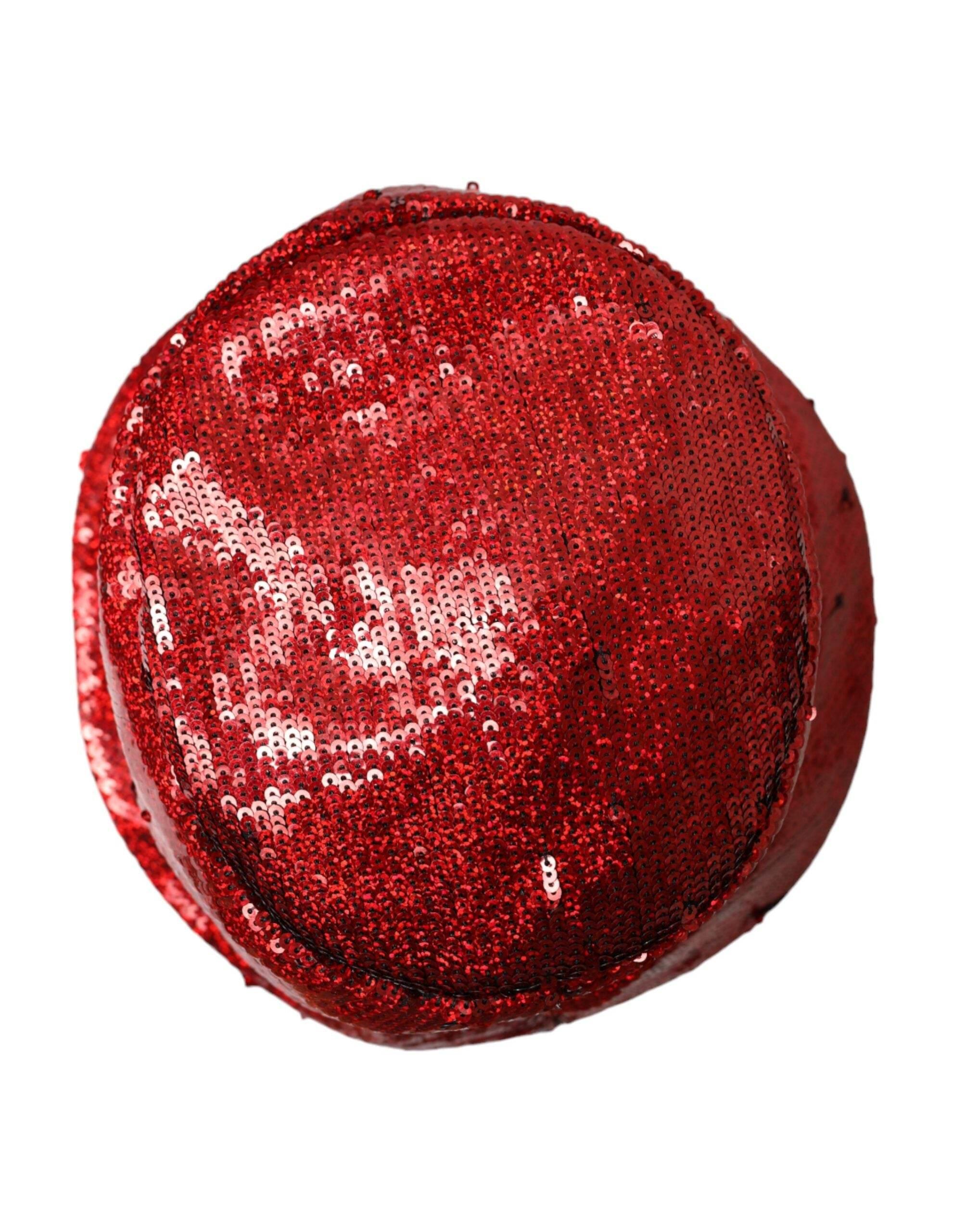 Dolce & Gabbana Red Sequined Nylon Bucket Hat Men - Hilstor
