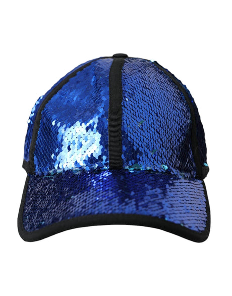 Dolce & Gabbana Royal Blue Sequin Baseball Hat Men - Hilstor