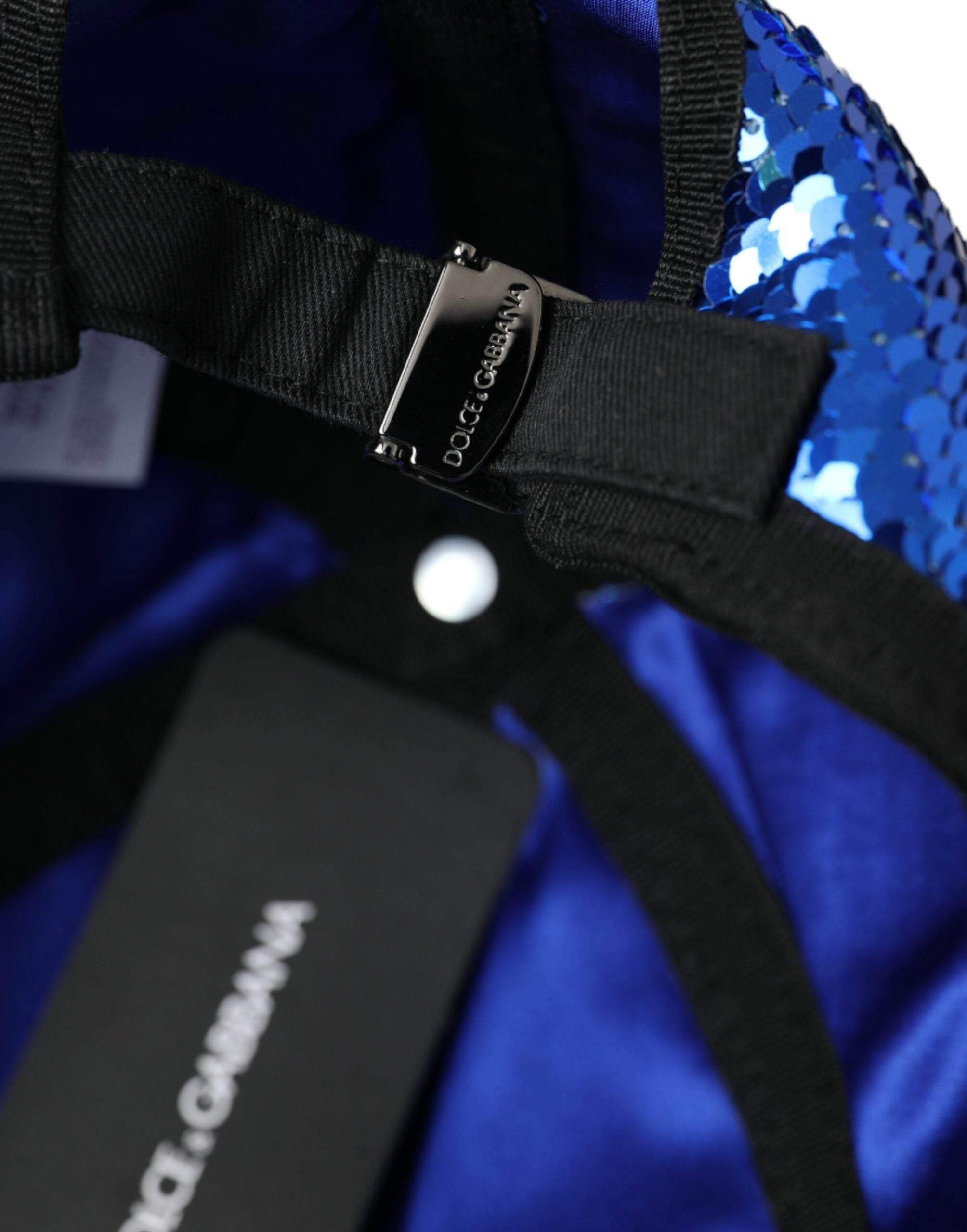 Dolce & Gabbana Royal Blue Sequin Baseball Hat Men - Hilstor