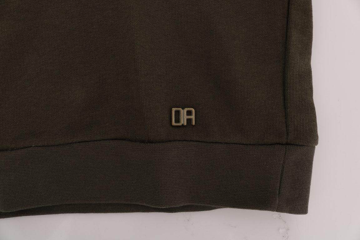 Daniele Alessandrini Green Pullover Hodded Cotton Sweater - Hilstor
