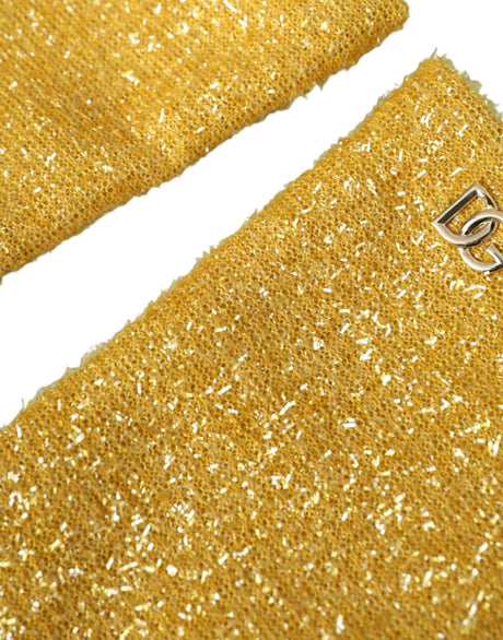 Dolce & Gabbana Gold Lurex Fantasia Mid Arm Length Gloves - Hilstor