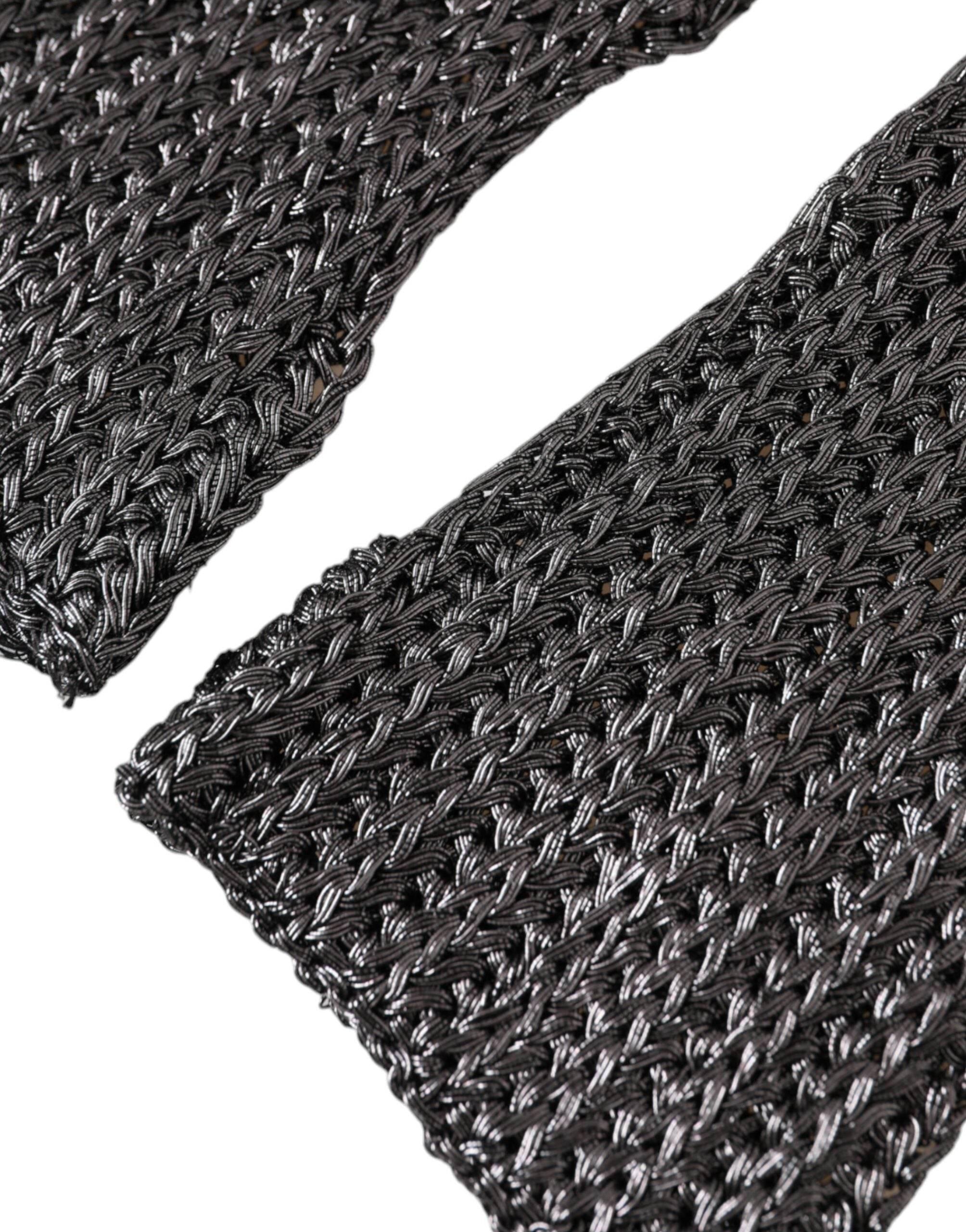 Dolce & Gabbana Gray Viscose Knitted Finger Less Gloves - Hilstor