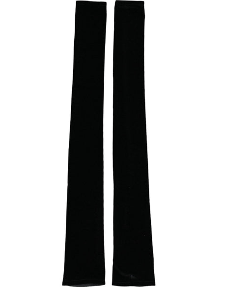 Dolce & Gabbana Black Nylon Finger Less Elbow Long Gloves - Hilstor