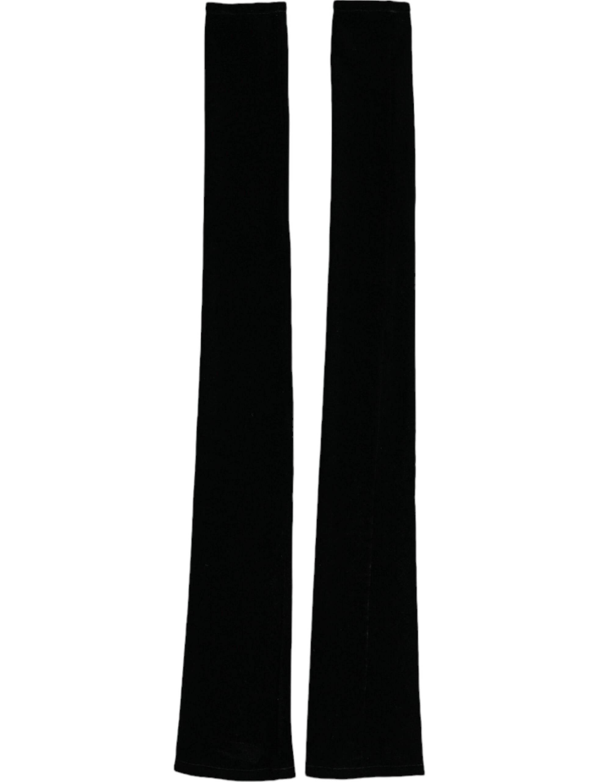 Dolce & Gabbana Black Nylon Finger Less Elbow Long Gloves - Hilstor