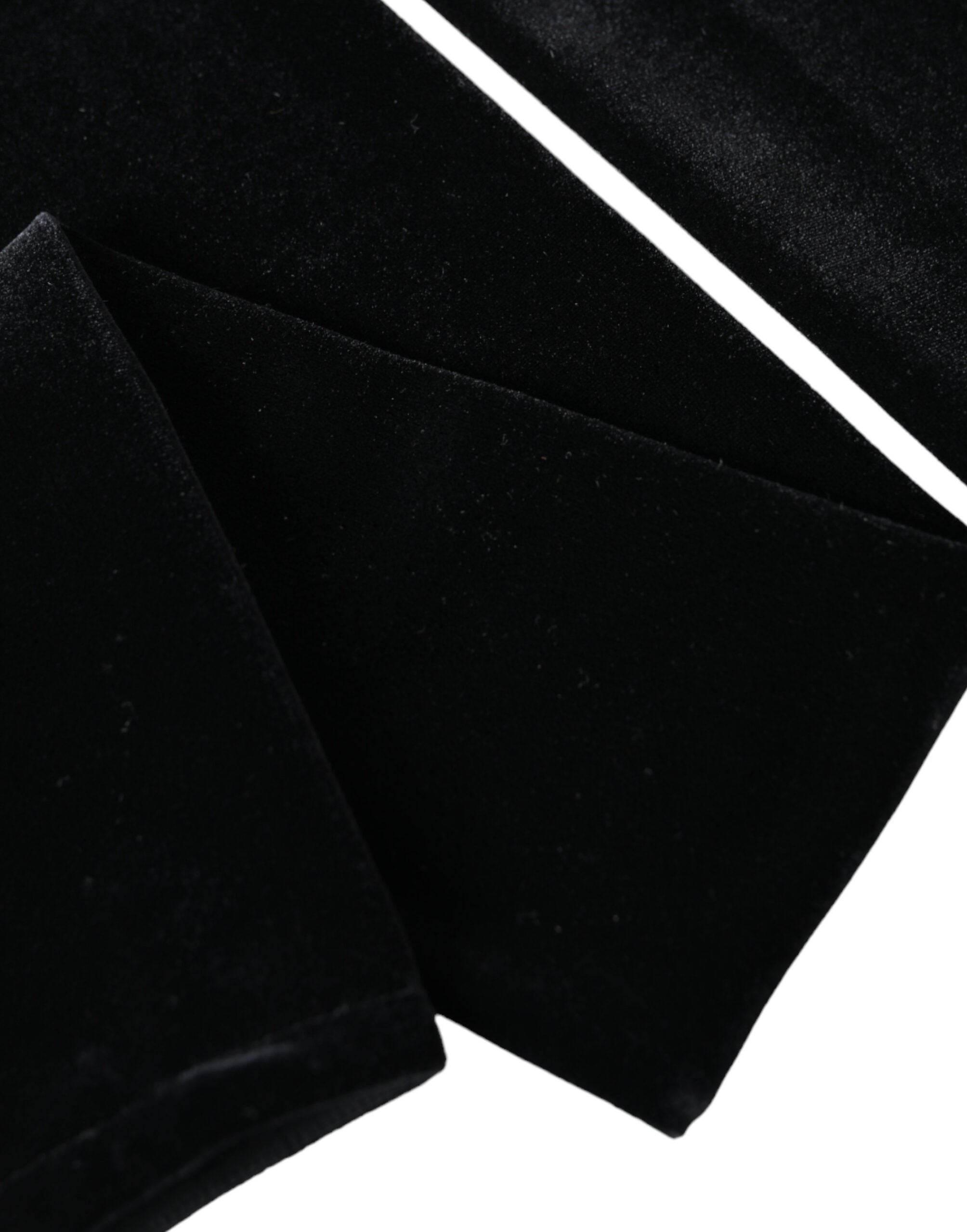 Dolce & Gabbana Black Nylon Finger Less Elbow Long Gloves - Hilstor