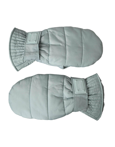 Dolce & Gabbana Green Quilted Nylon Wrist Length Mitten Gloves - Hilstor