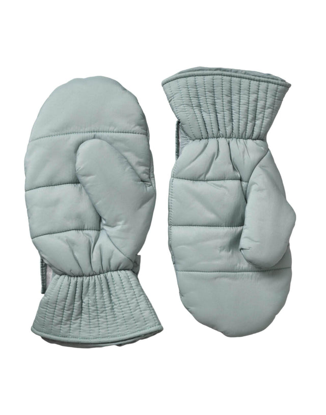 Dolce & Gabbana Green Quilted Nylon Wrist Length Mitten Gloves - Hilstor