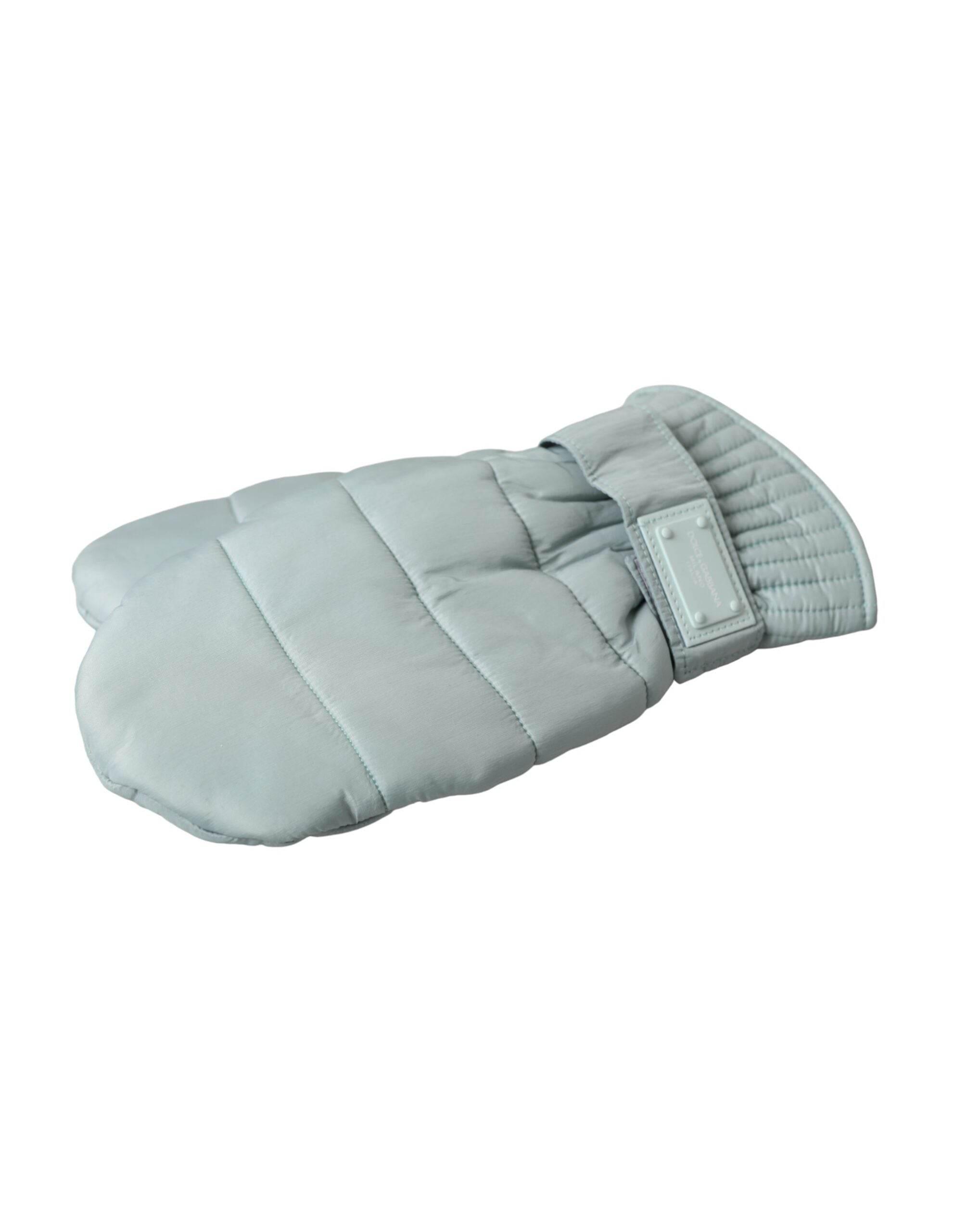 Dolce & Gabbana Green Quilted Nylon Wrist Length Mitten Gloves - Hilstor