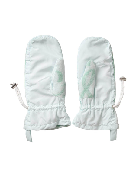 Dolce & Gabbana White Nylon Fleece Wrist Length Mitten Gloves - Hilstor