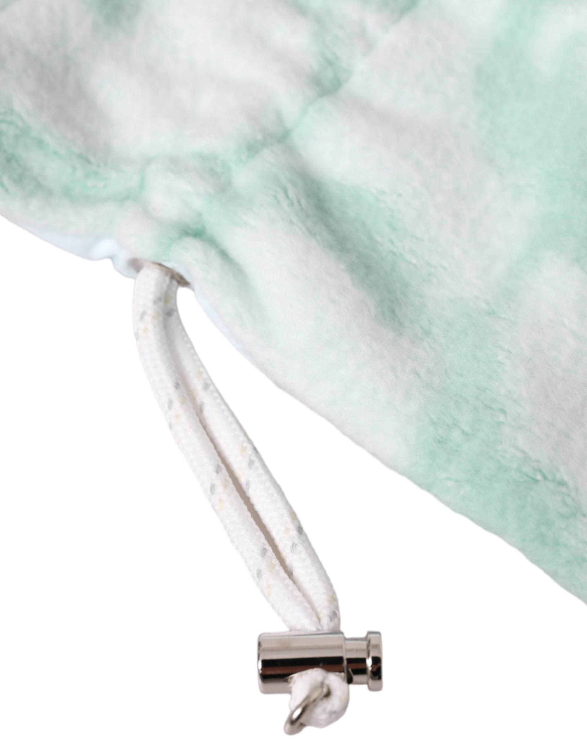 Dolce & Gabbana White Nylon Fleece Wrist Length Mitten Gloves - Hilstor