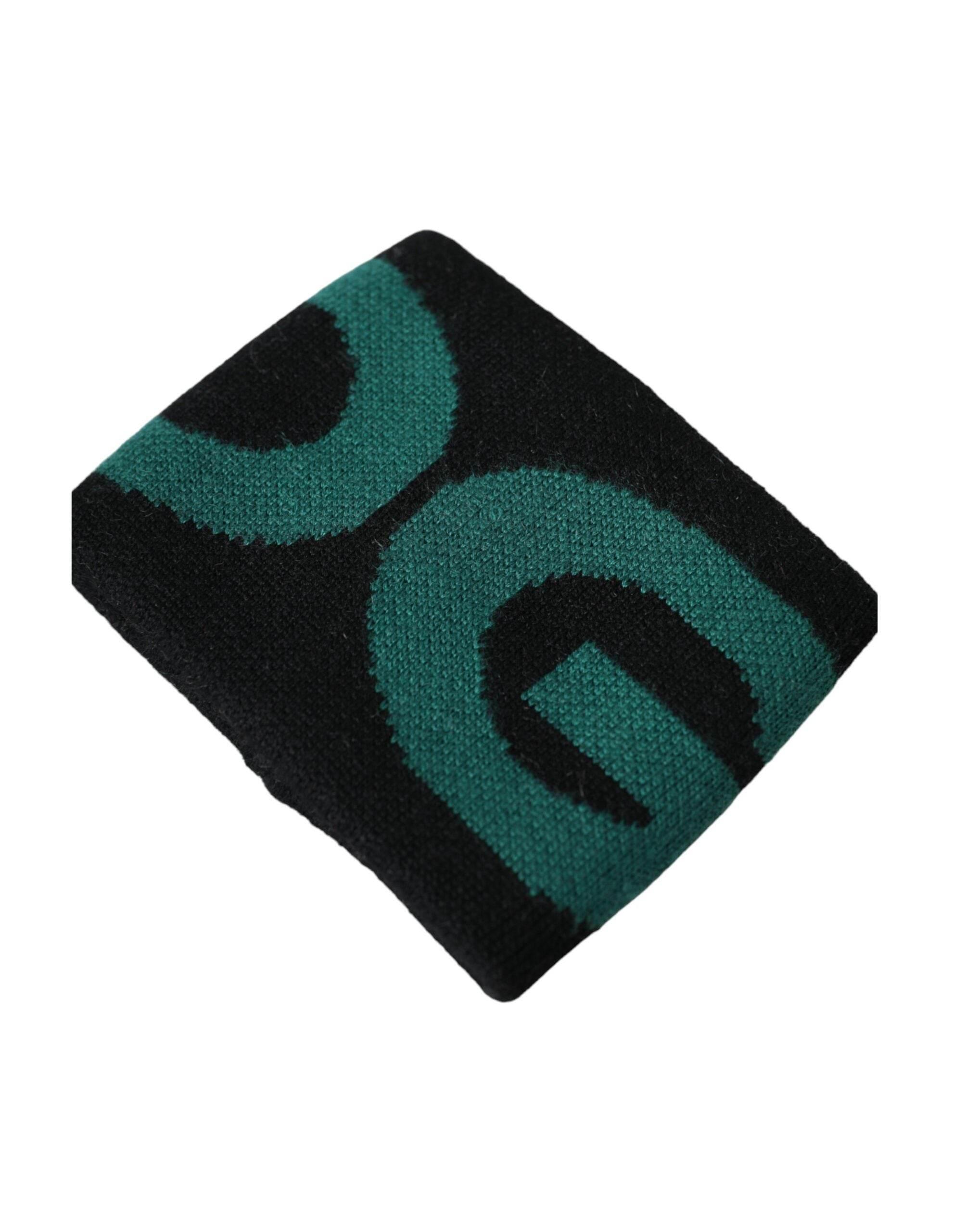 Dolce & Gabbana Black Green Wool Logo #DGMILLENNIALS Wristband - Hilstor