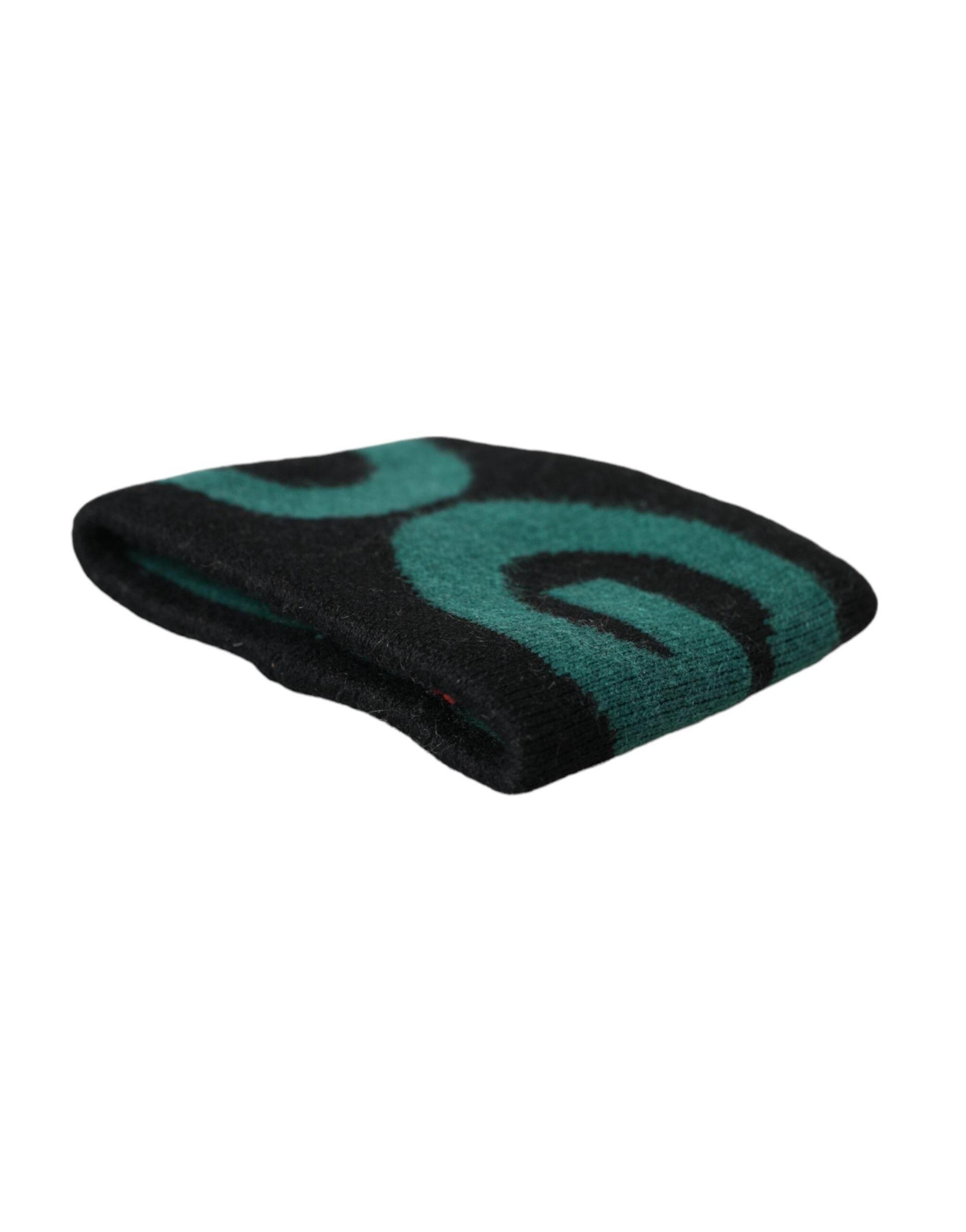 Dolce & Gabbana Black Green Wool Logo #DGMILLENNIALS Wristband - Hilstor