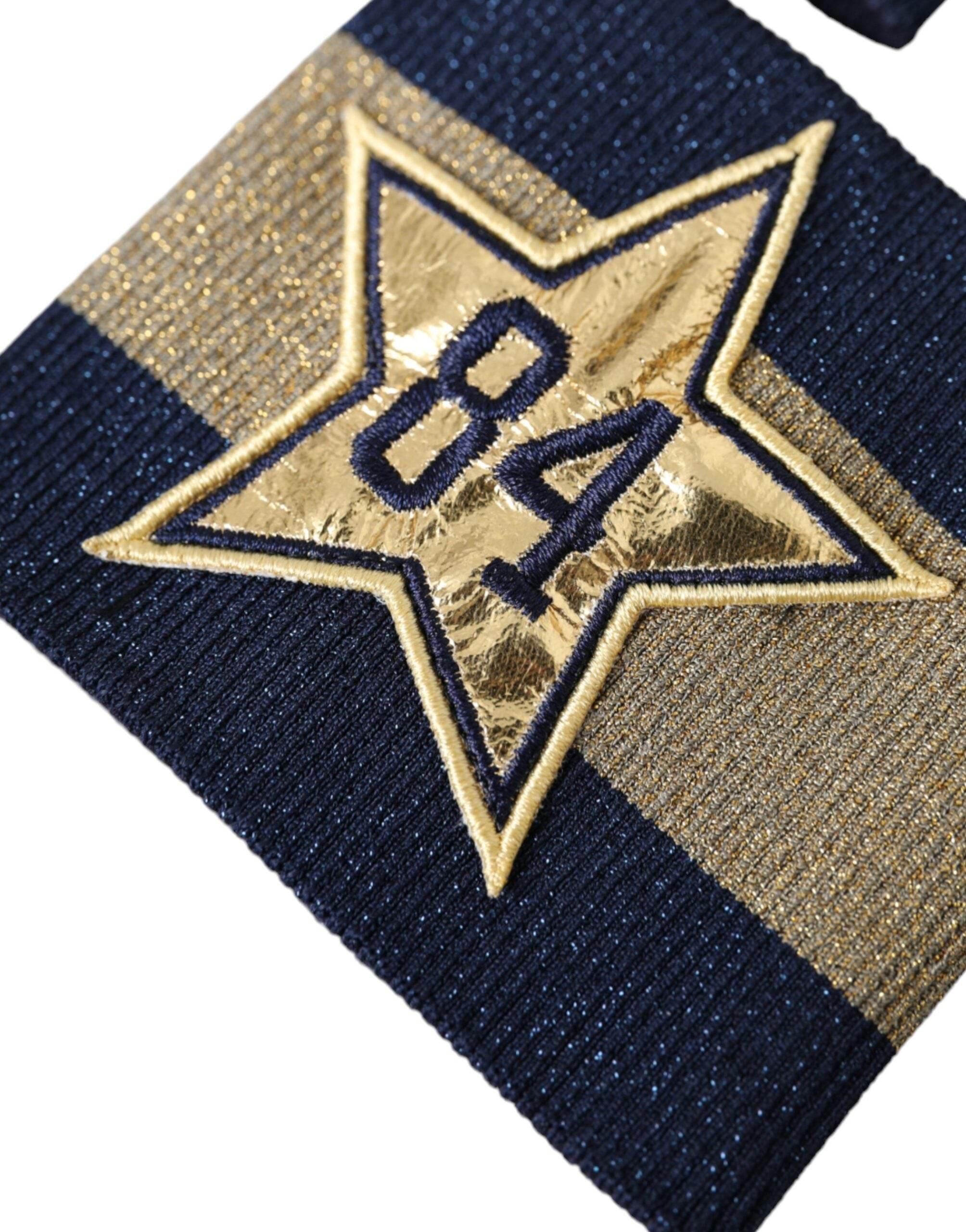 Dolce & Gabbana Black Gold Logo Star 84 Viscose Wristband - Hilstor