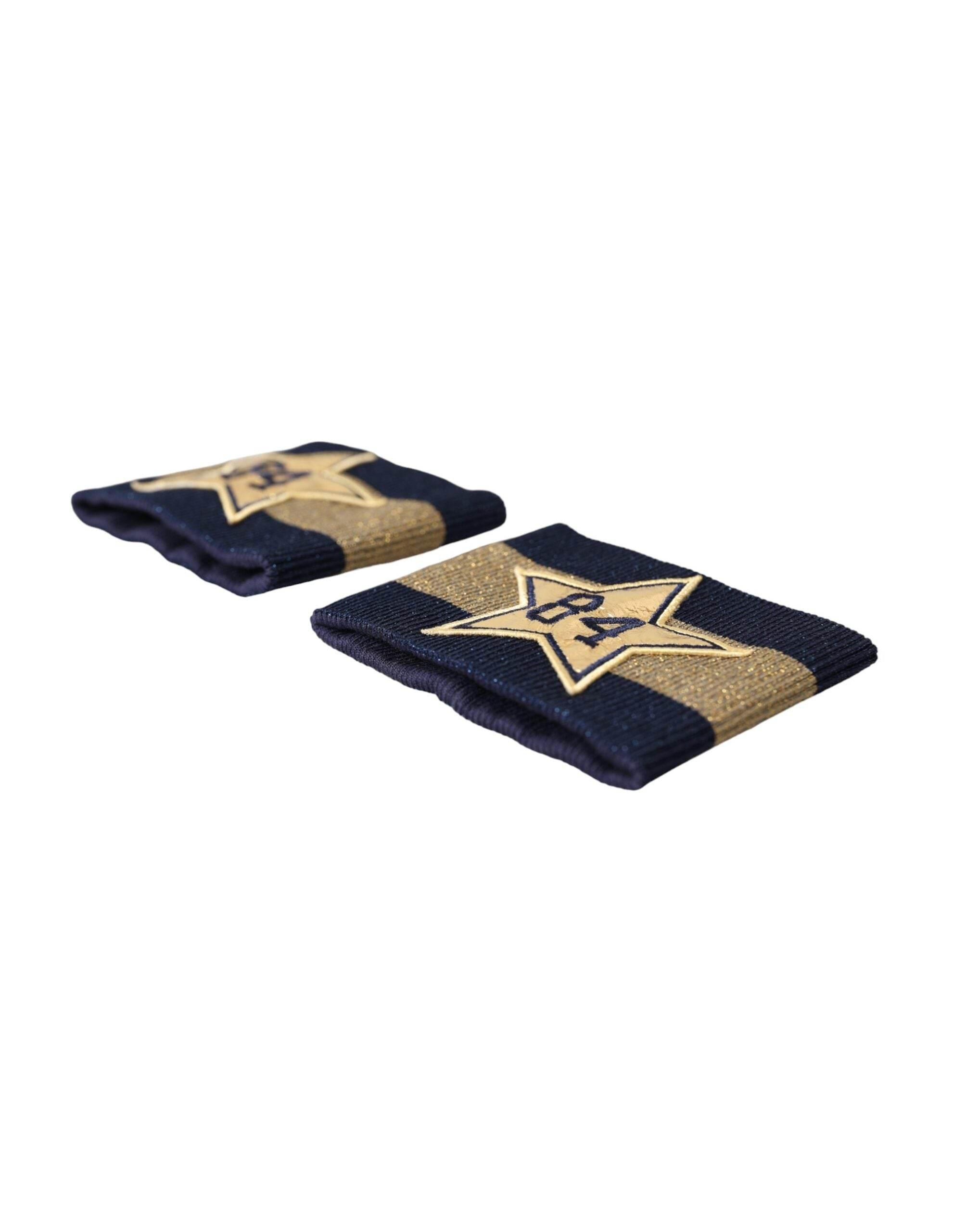 Dolce & Gabbana Black Gold Logo Star 84 Viscose Wristband - Hilstor