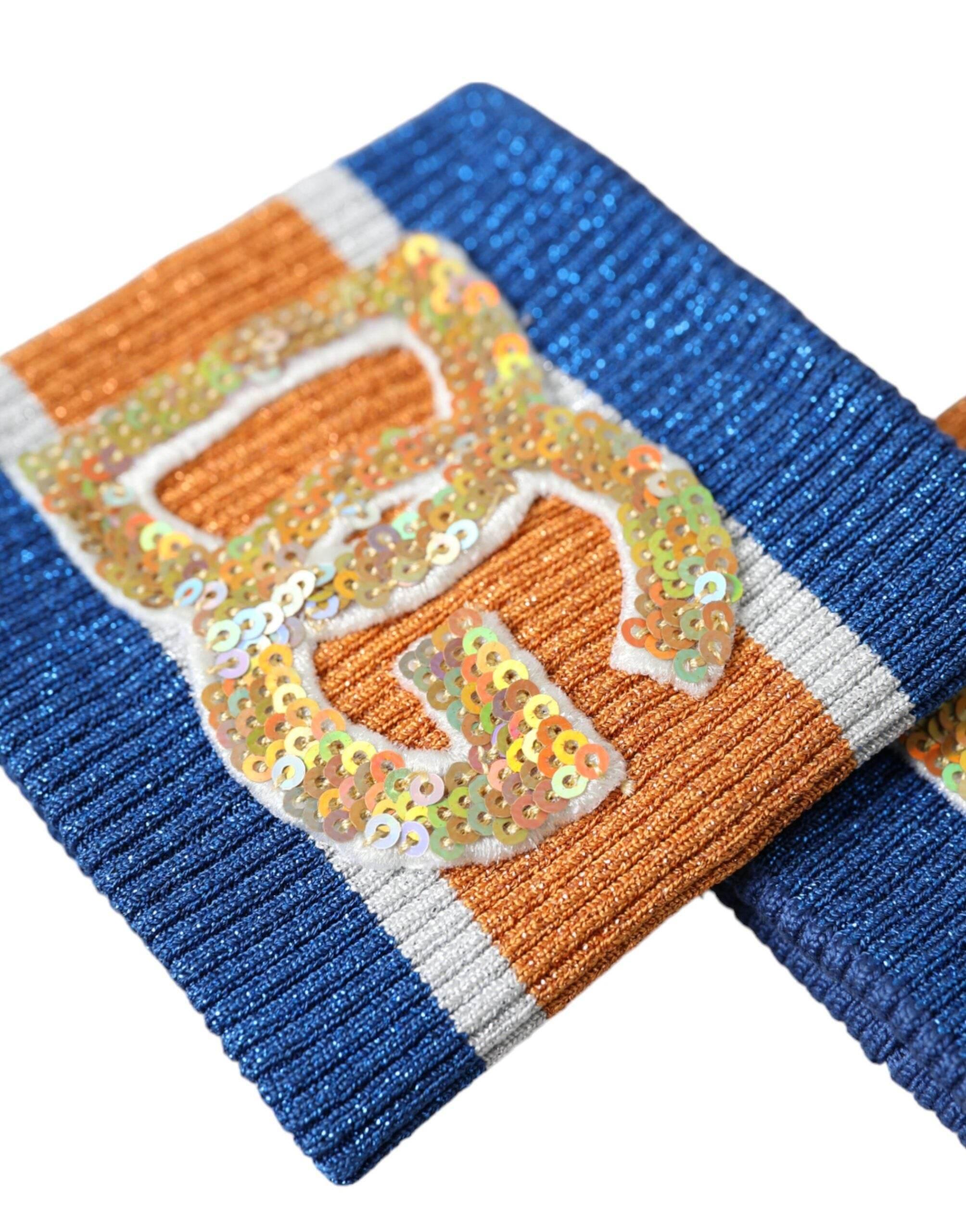 Dolce & Gabbana Multicolor Logo Sequin Viscose Wristband - Hilstor
