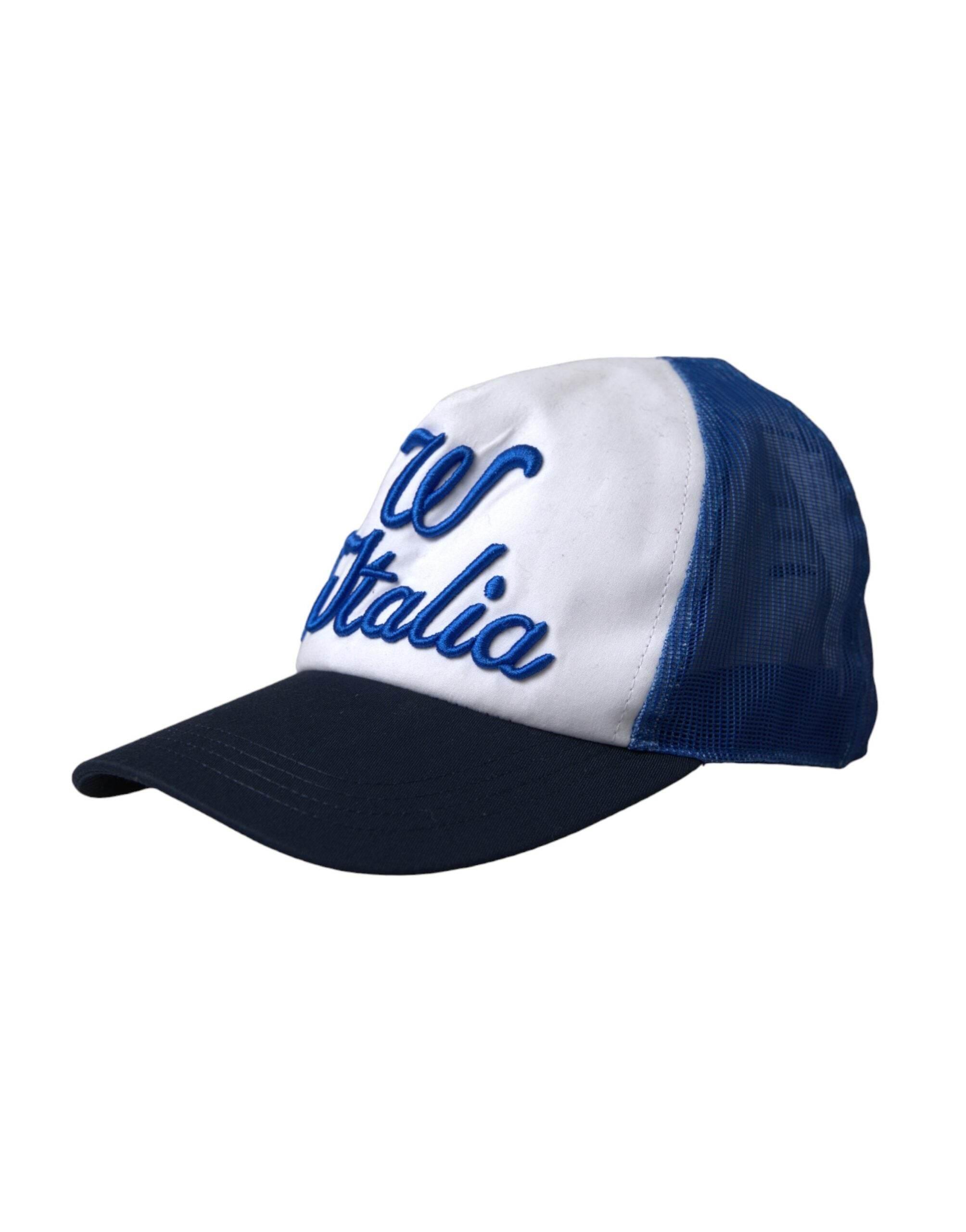 Dolce & Gabbana Blue White Black Italia Mesh Baseball Hat - Hilstor