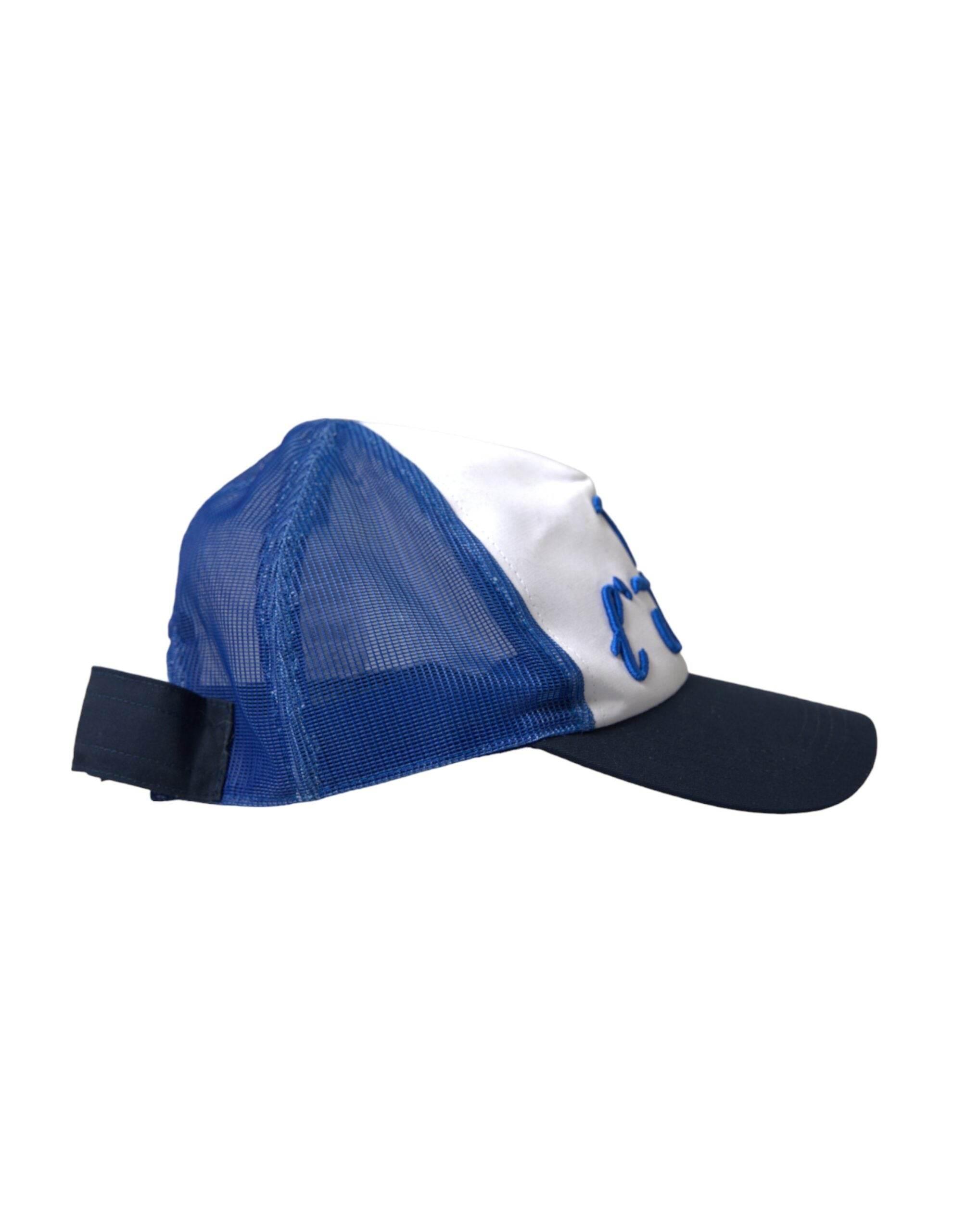 Dolce & Gabbana Blue White Black Italia Mesh Baseball Hat - Hilstor