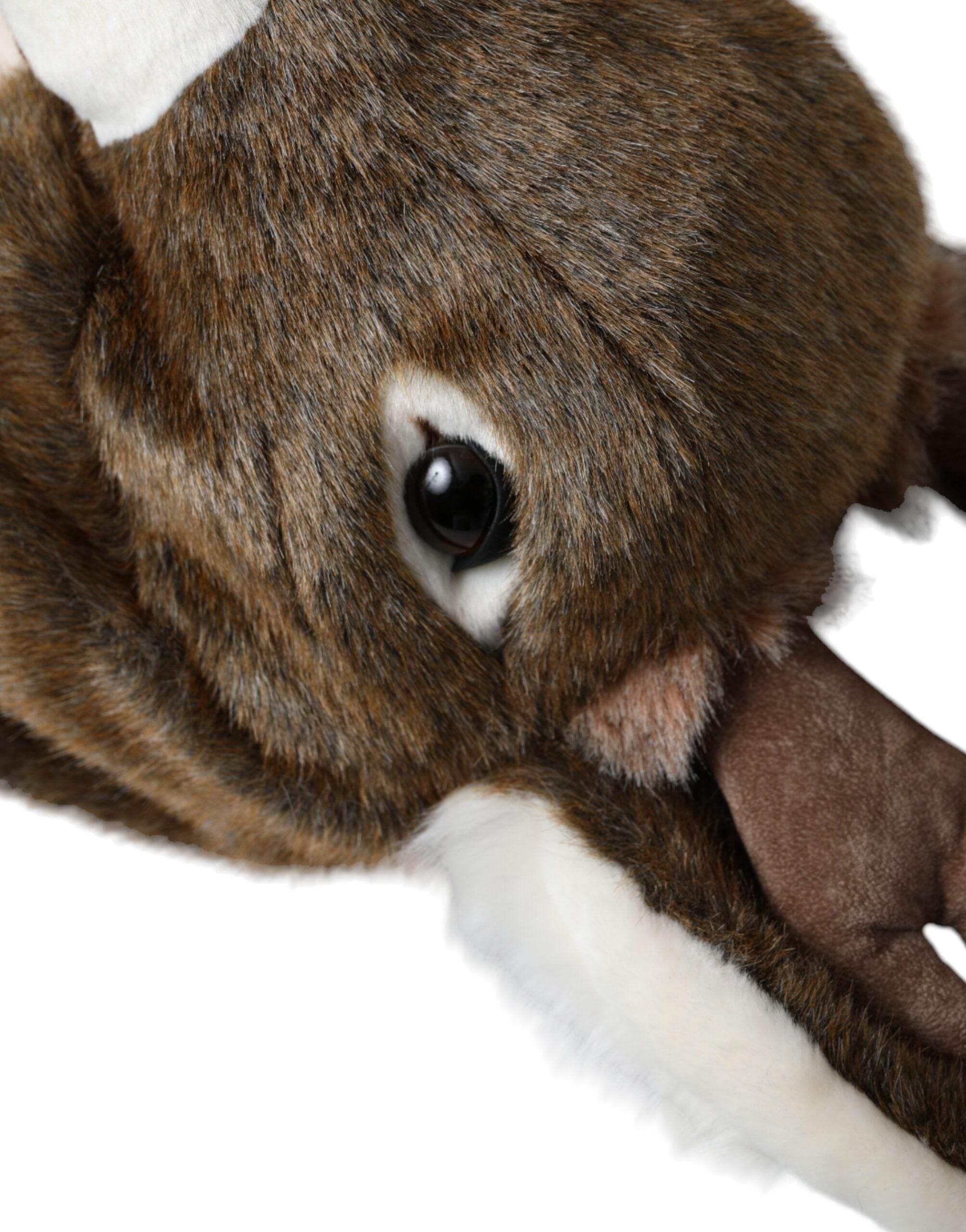 Dolce & Gabbana Brown Deer Faux Fur Whole Head Hat - Hilstor