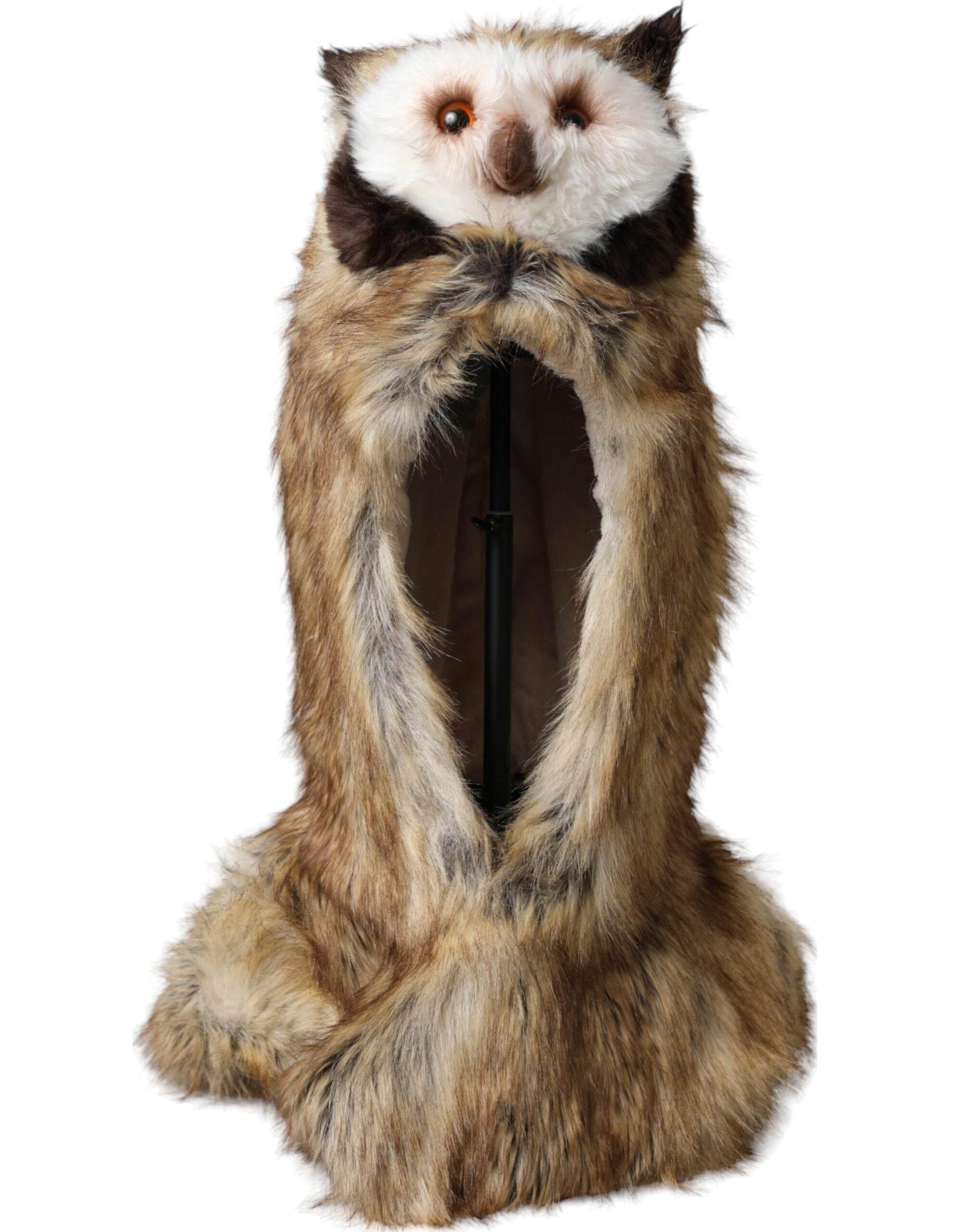 Dolce & Gabbana Brown Owl Faux Fur Whole Head Cap Hat - Hilstor