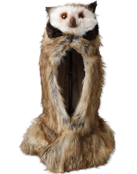 Dolce & Gabbana Brown Owl Faux Fur Whole Head Cap Hat - Hilstor