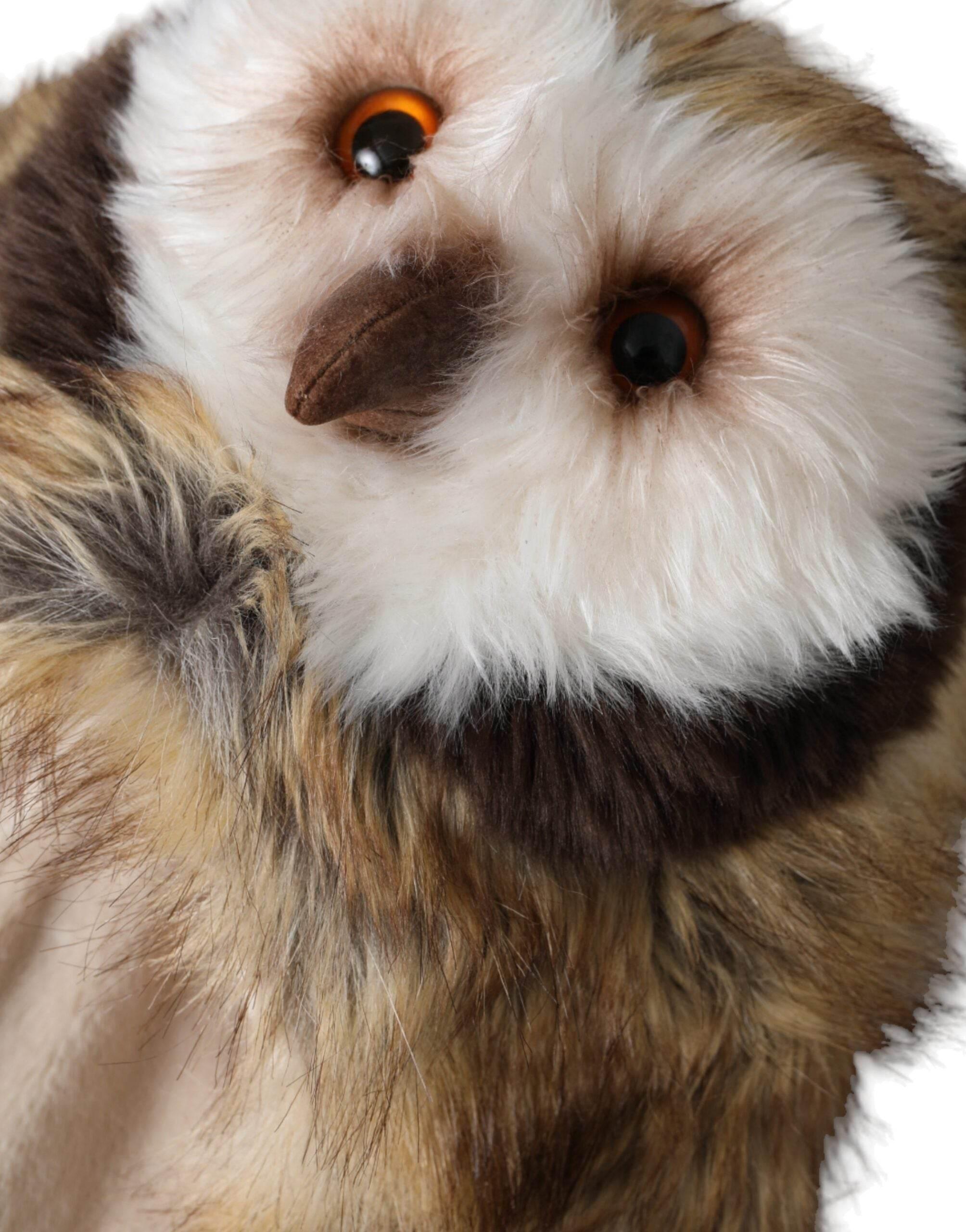Dolce & Gabbana Brown Owl Faux Fur Whole Head Cap Hat - Hilstor