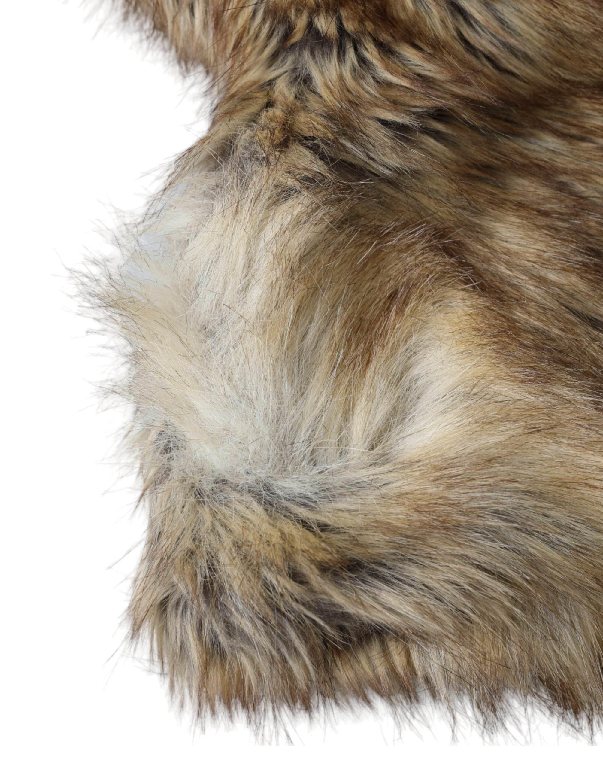 Dolce & Gabbana Brown Owl Faux Fur Whole Head Cap Hat - Hilstor