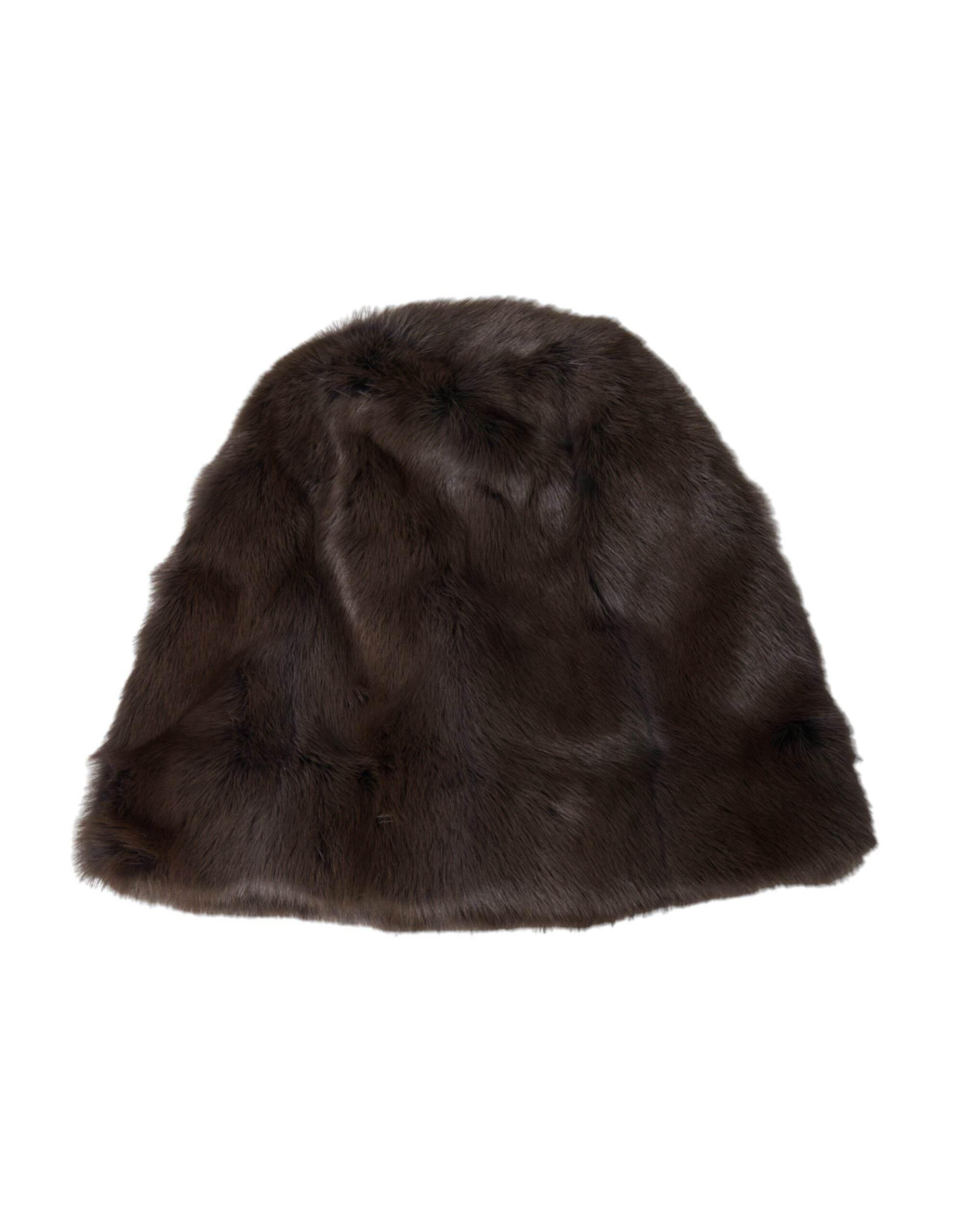 Dolce & Gabbana Brown Weasel Fur Womens Cashmere Hat Beanie - Hilstor