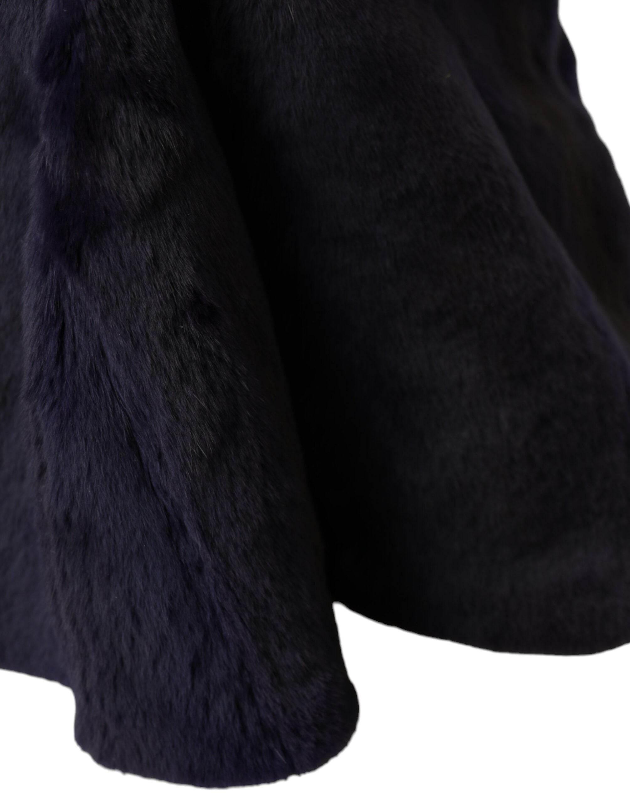 Dolce & Gabbana Black Weasel Fur Whole Head Wrap Hat - Hilstor