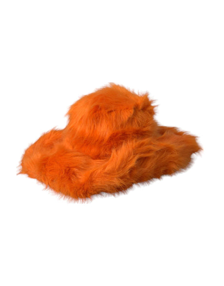 Dolce & Gabbana Orange Faux Fur Polyester Fedora Hat - Hilstor