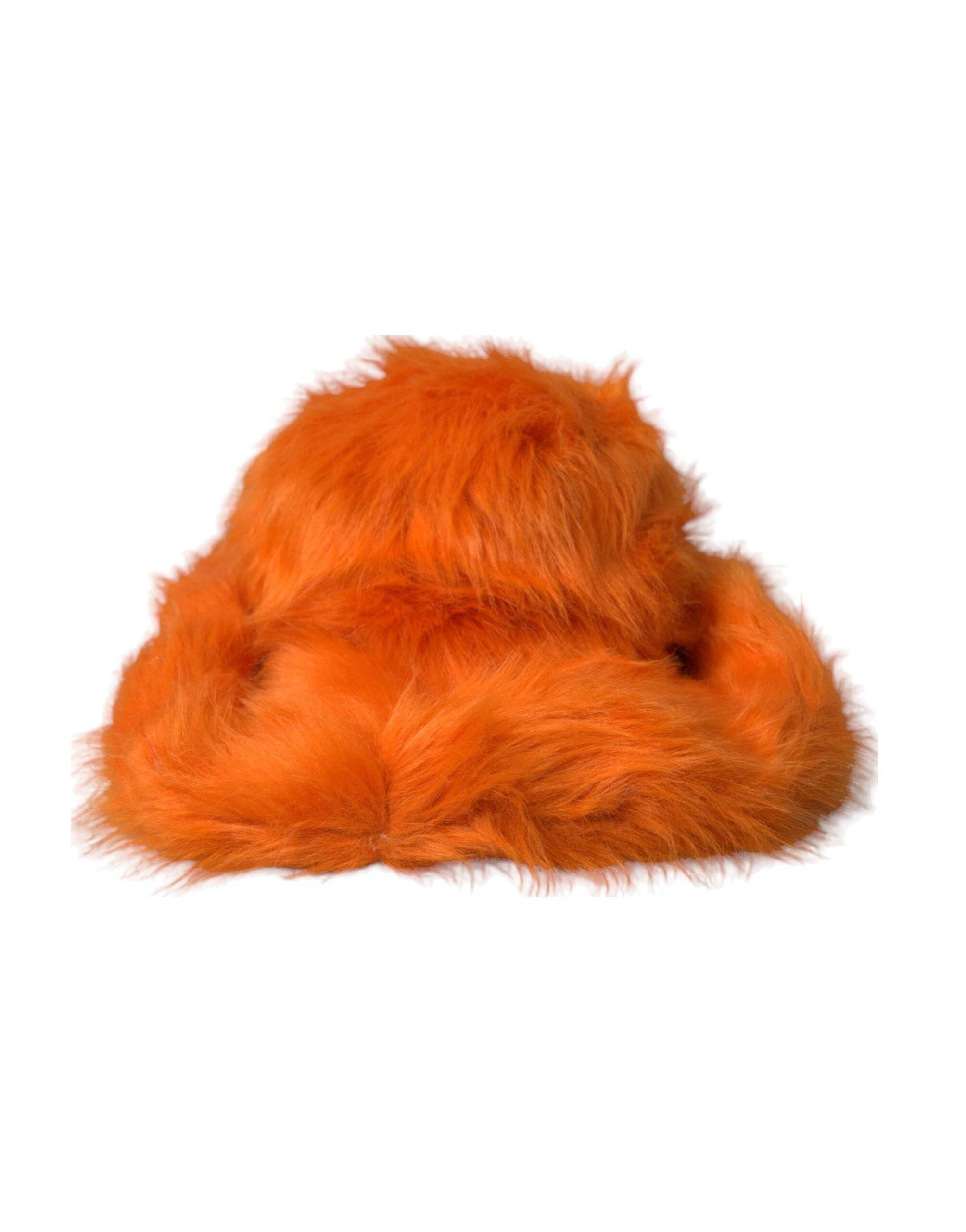 Dolce & Gabbana Orange Faux Fur Polyester Fedora Hat - Hilstor