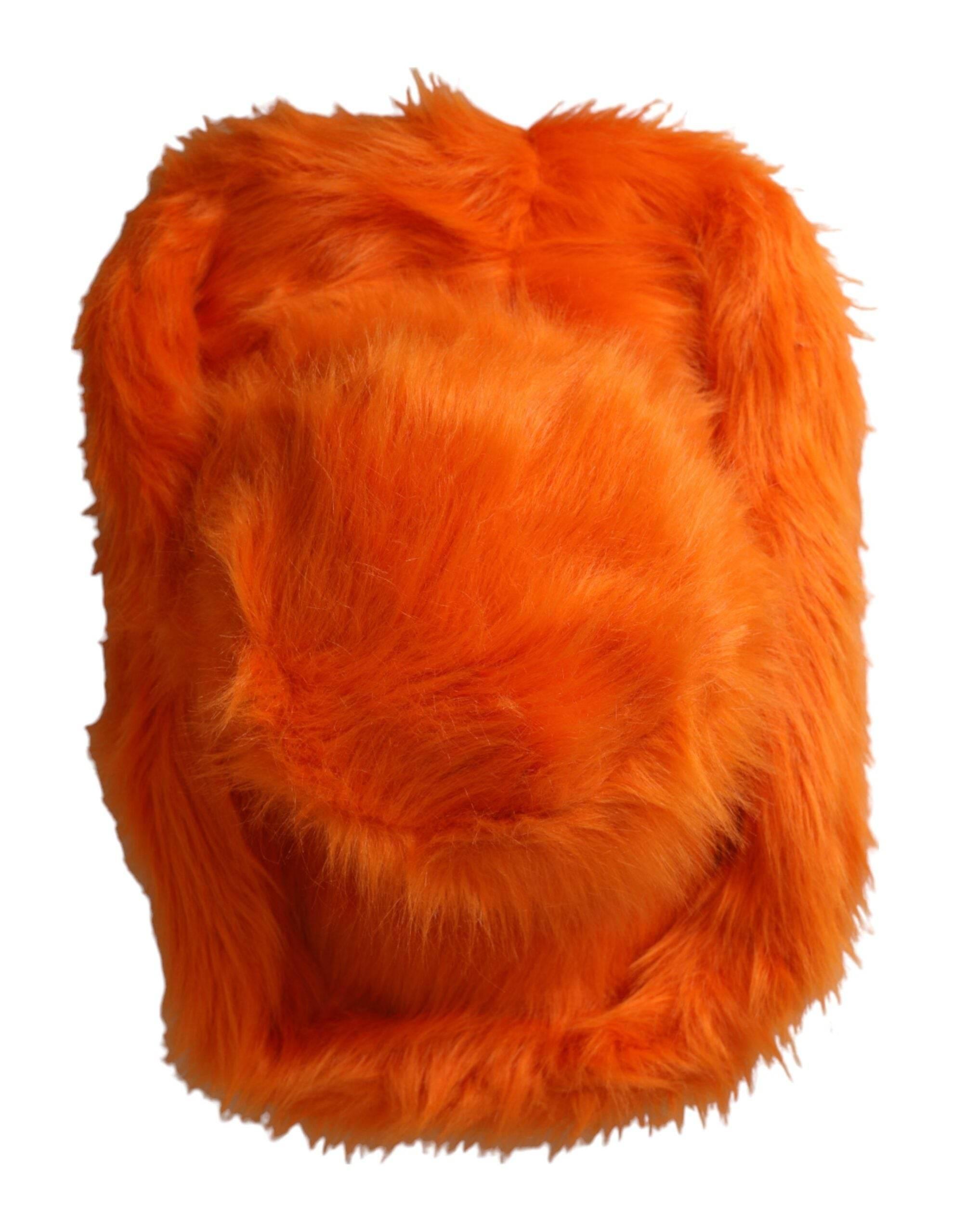 Dolce & Gabbana Orange Faux Fur Polyester Fedora Hat - Hilstor