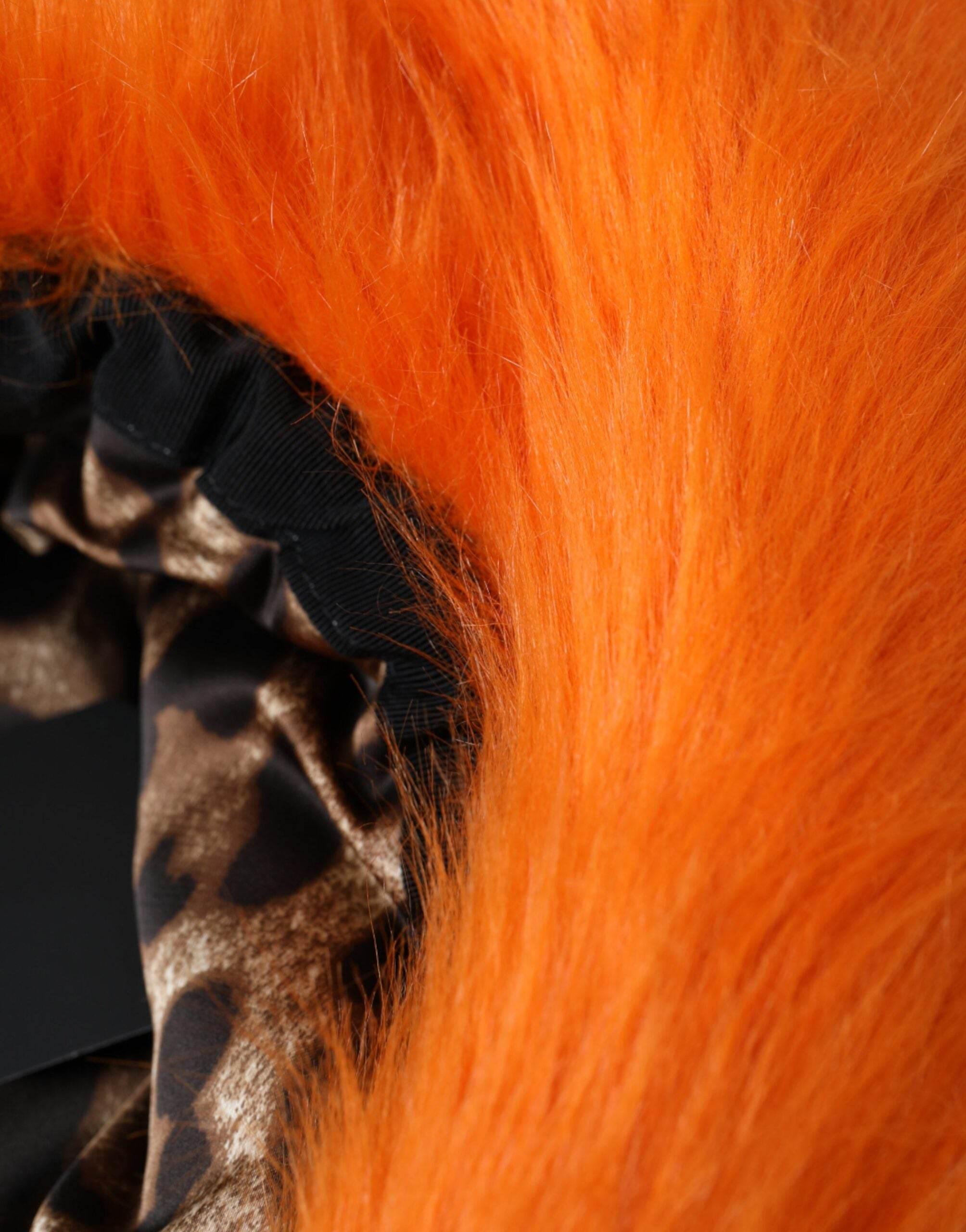 Dolce & Gabbana Orange Faux Fur Polyester Fedora Hat - Hilstor