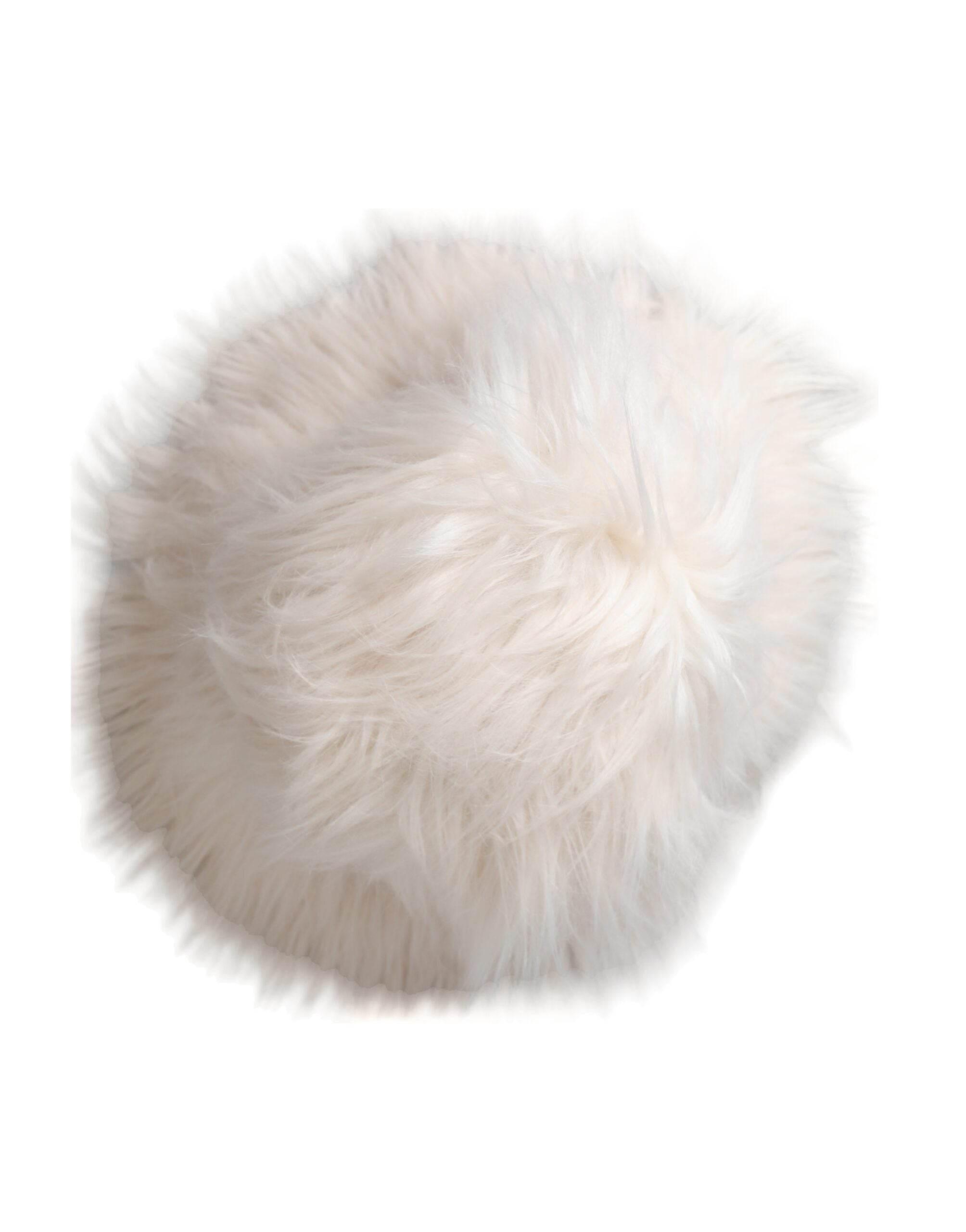 Dolce & Gabbana White Acrylic Fur Womens Bucket Hat - Hilstor