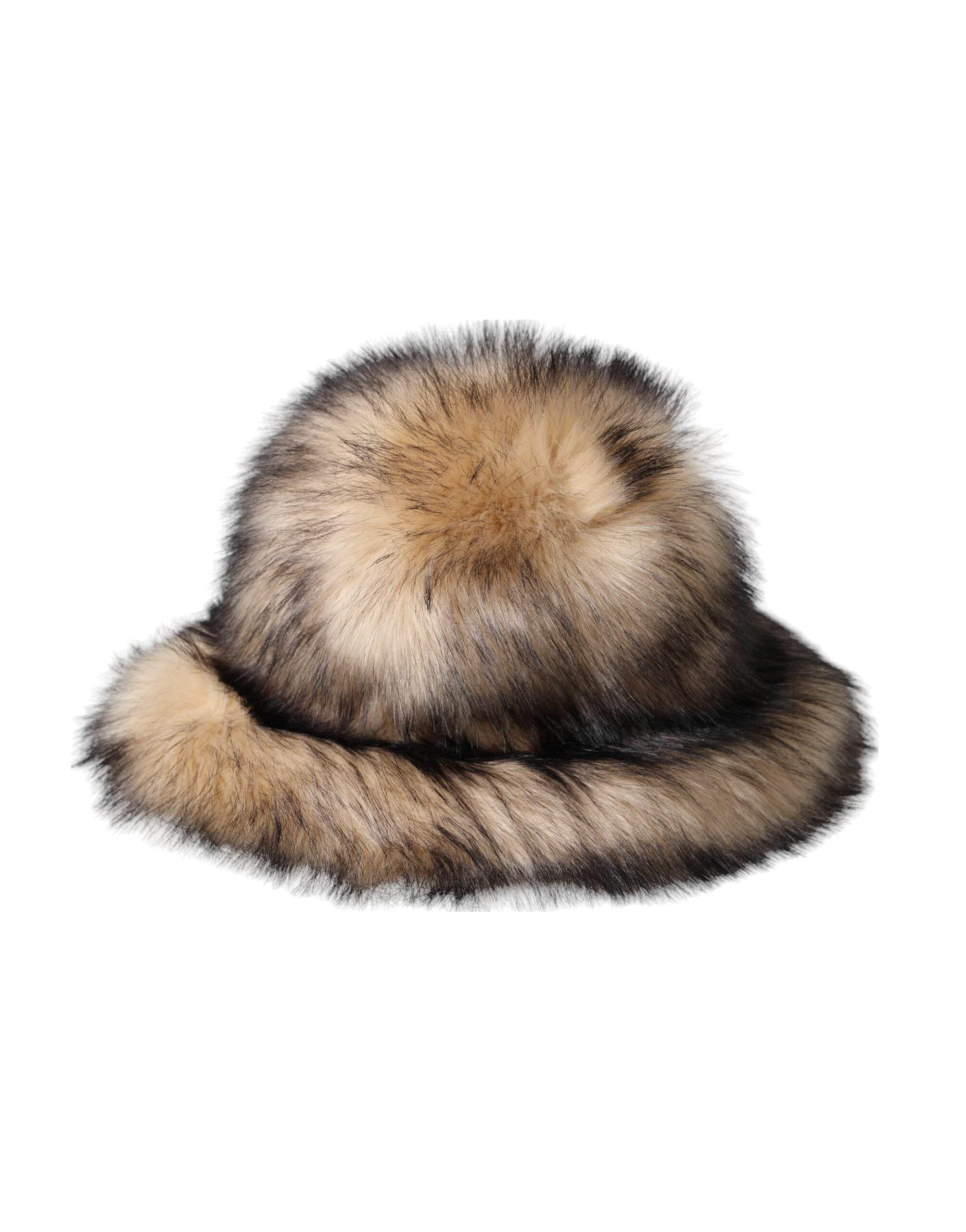 Dolce & Gabbana Brown Faux Fur Modacrylic Fedora Hat - Hilstor