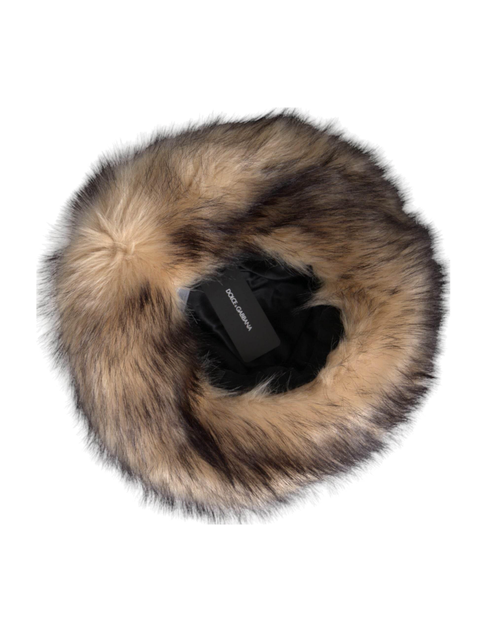 Dolce & Gabbana Brown Faux Fur Modacrylic Fedora Hat - Hilstor