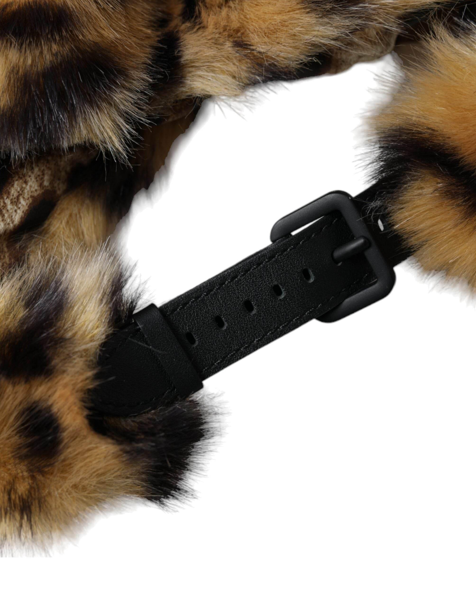 Dolce & Gabbana Brown Leopard Fur Women Bucket Hat - Hilstor